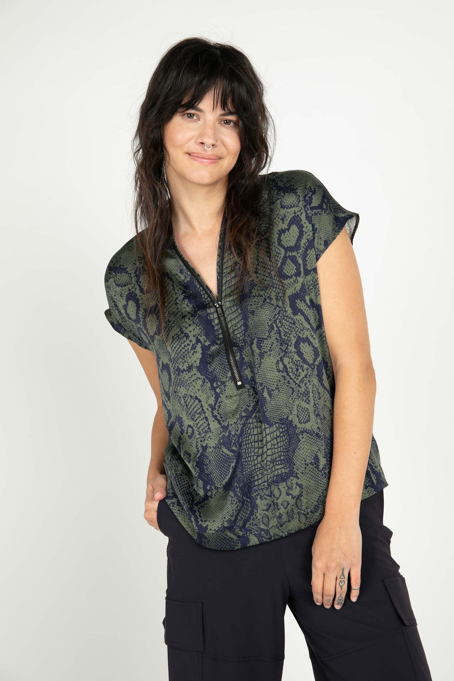 Snake Bowie Silk Top