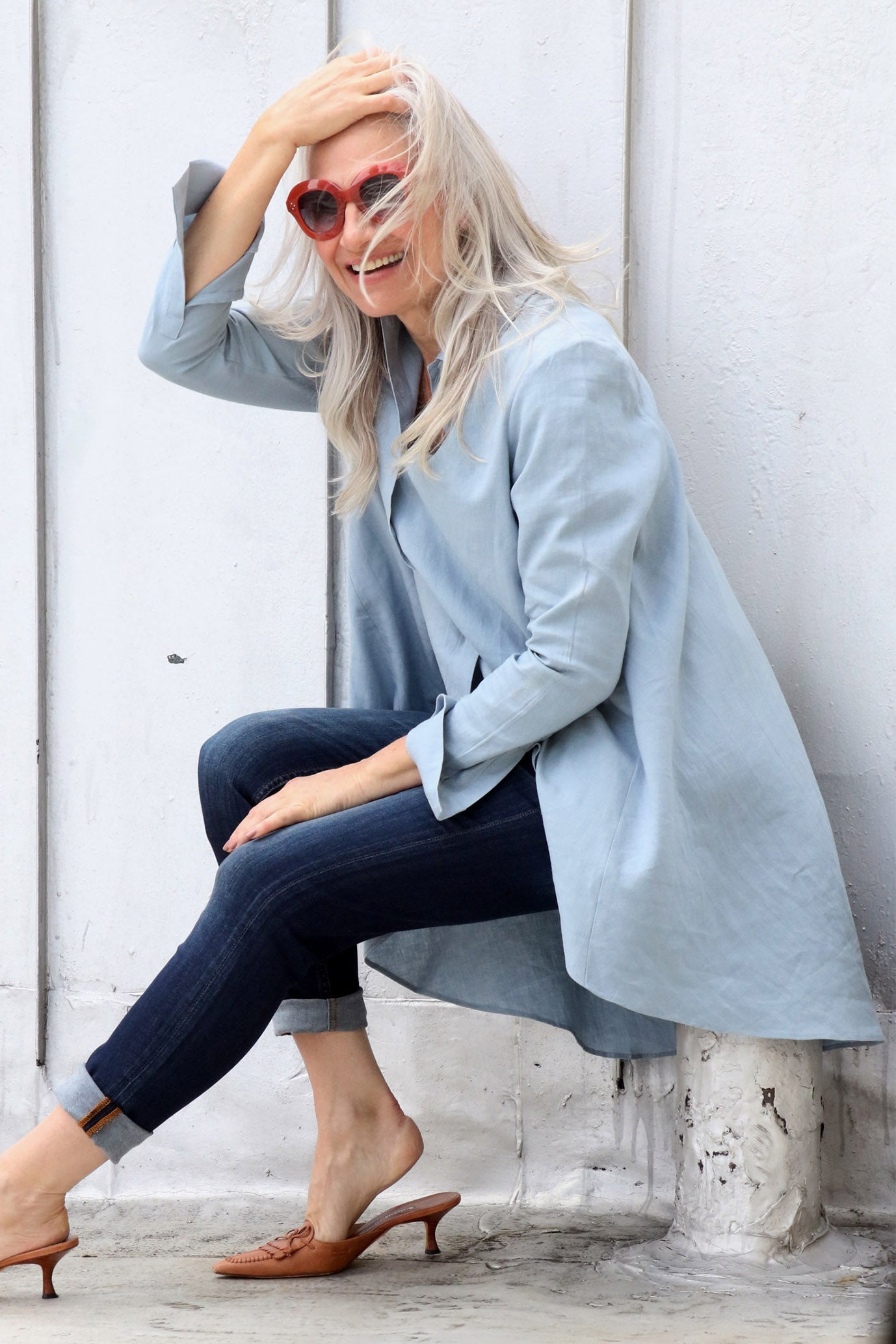 Brook Linen High Low Blouse