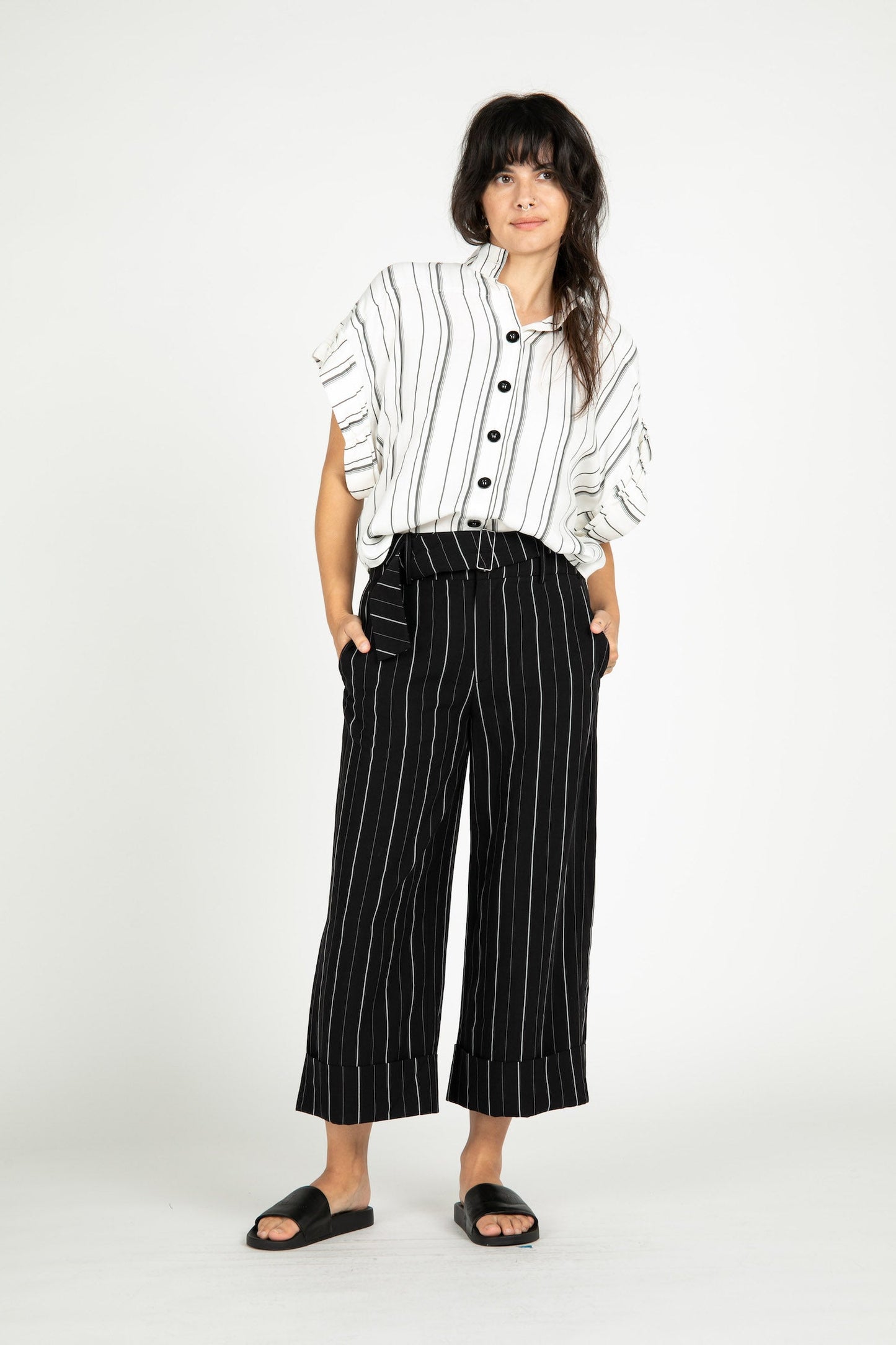 Monte Carlo Striped Wide Leg Pants