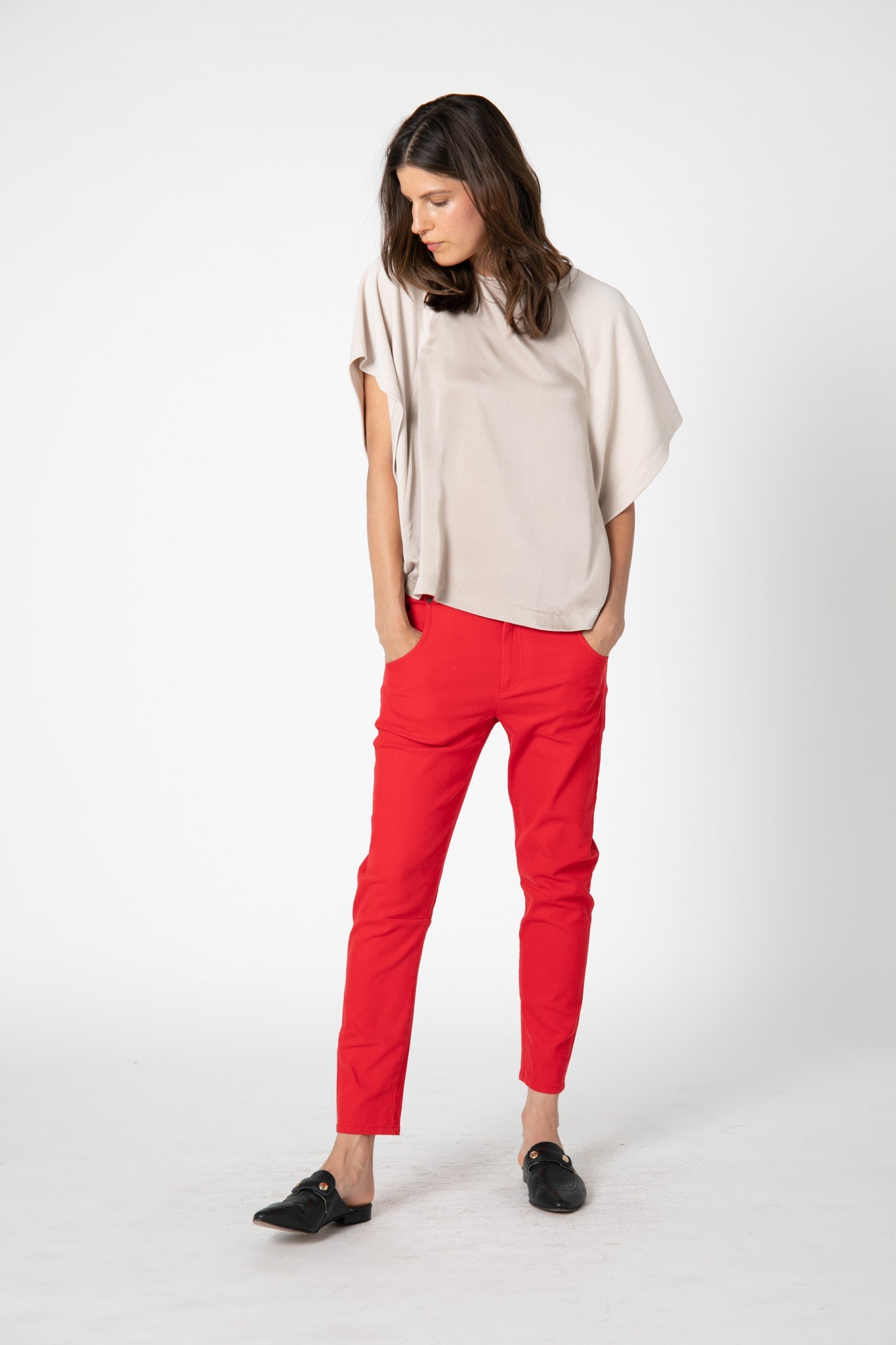 On The Edge Washed Red Pants