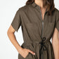 Not Too Feminine Poplin Zip Up Dress
