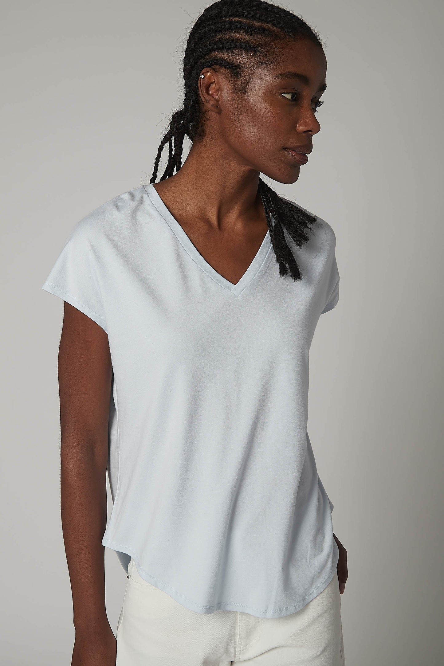 Bamboo Tuck-In V-Neck Tee