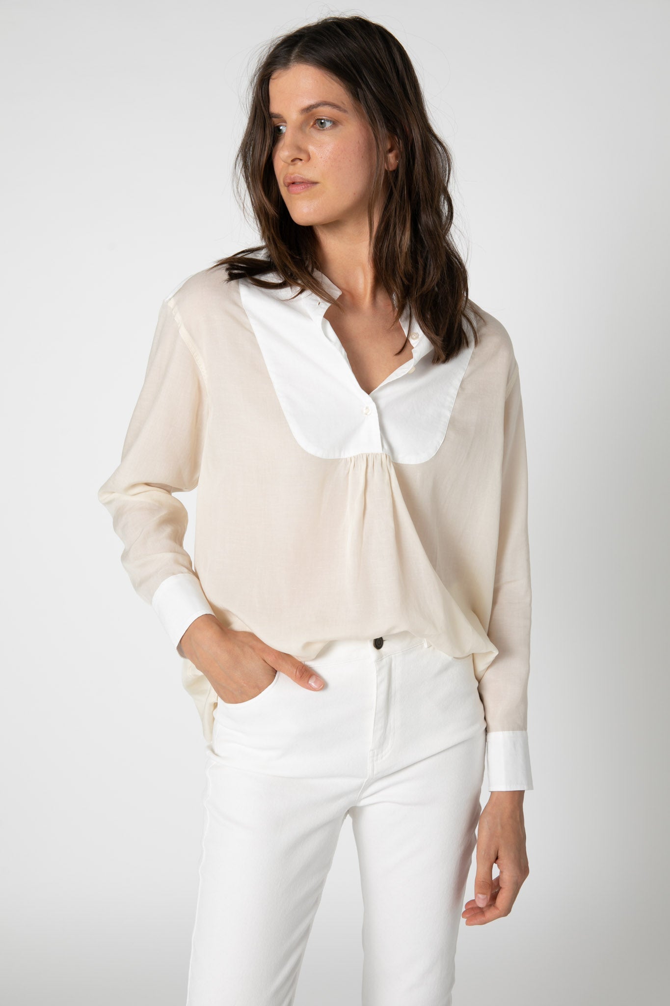 White Meets Ivory Poplin Tunic