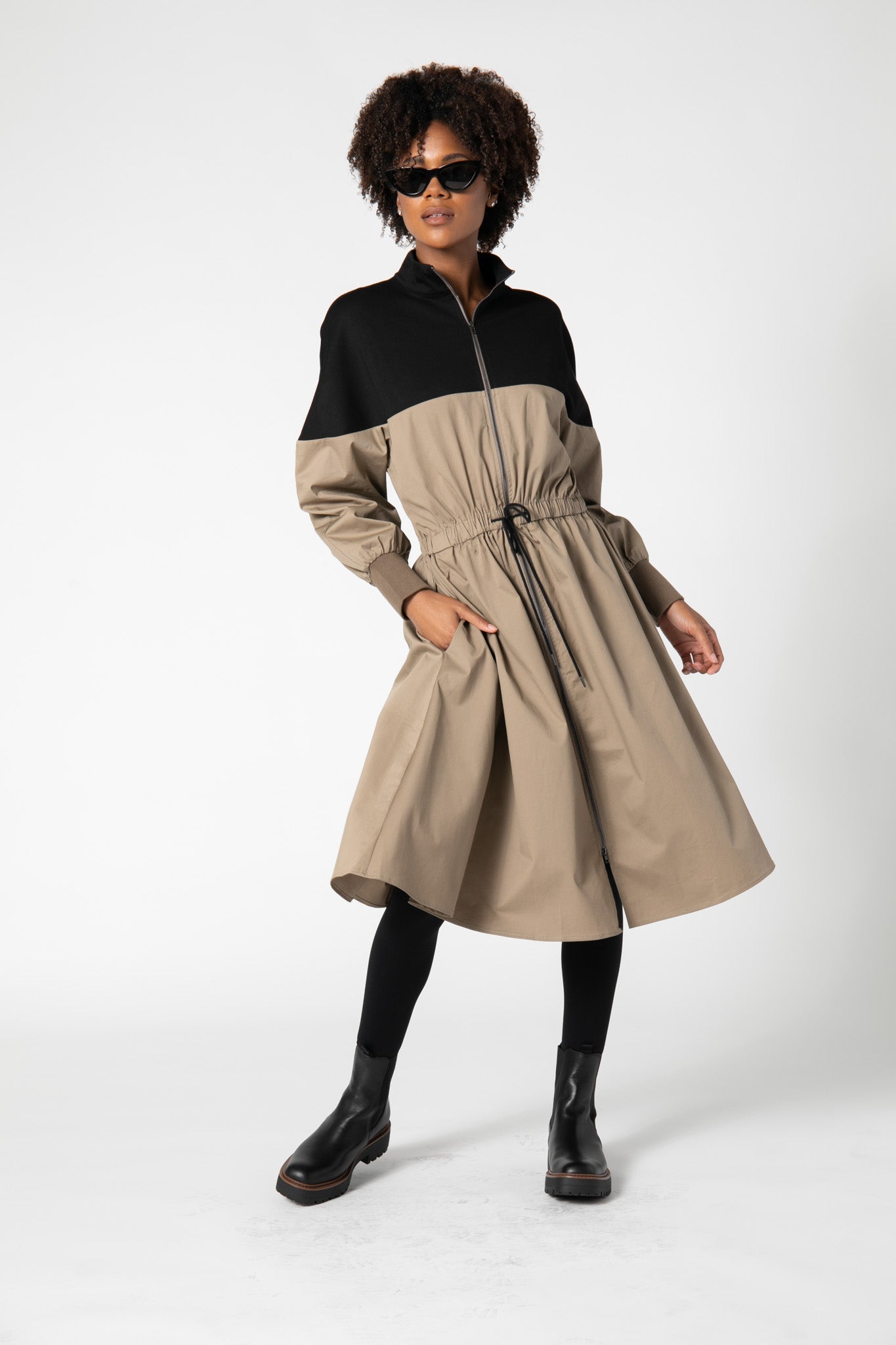 More Than a Zip Twill Dress