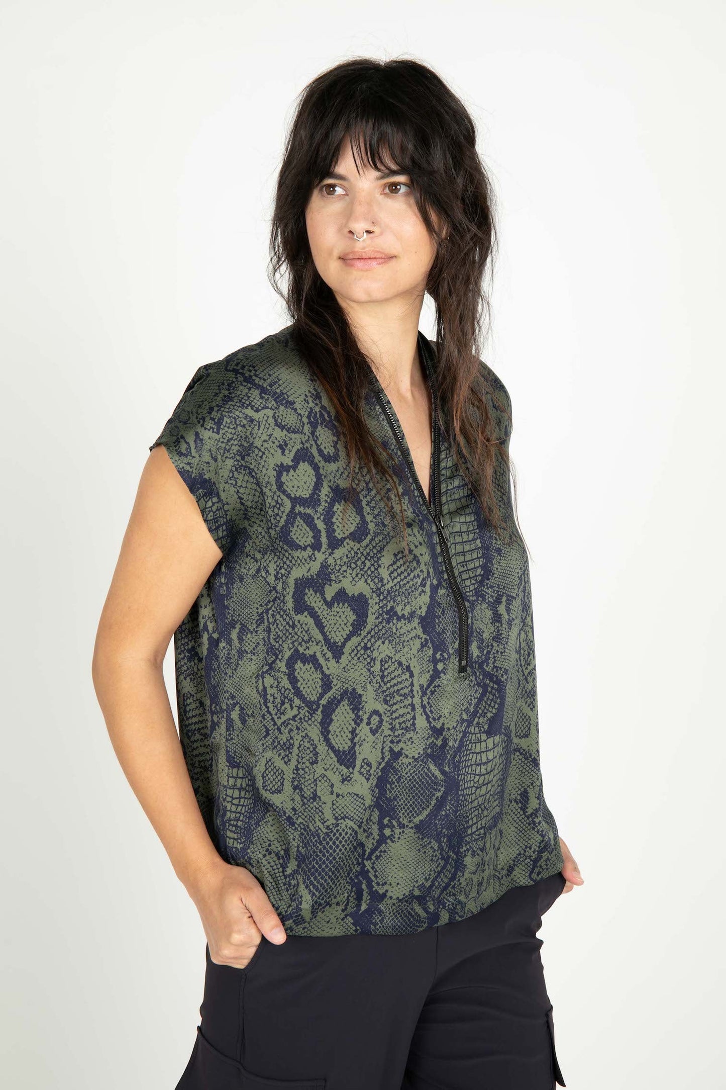 Snake Bowie Silk Top