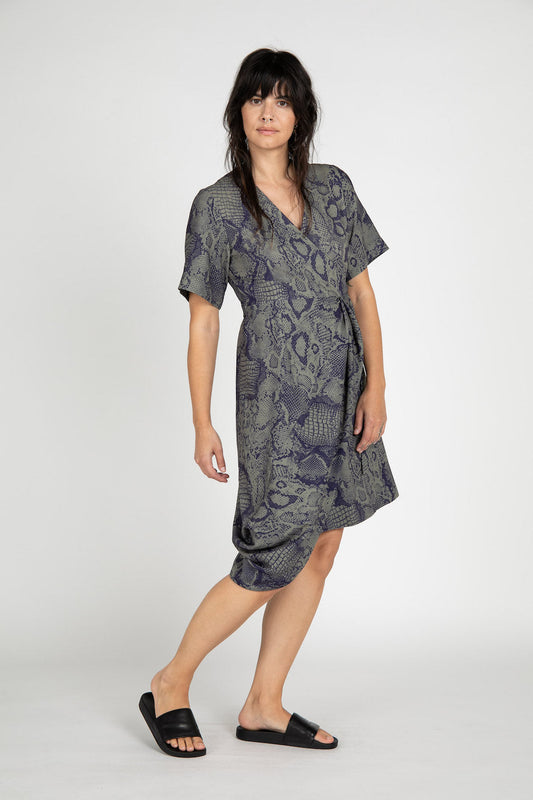 Snake Brett Wrap Dress