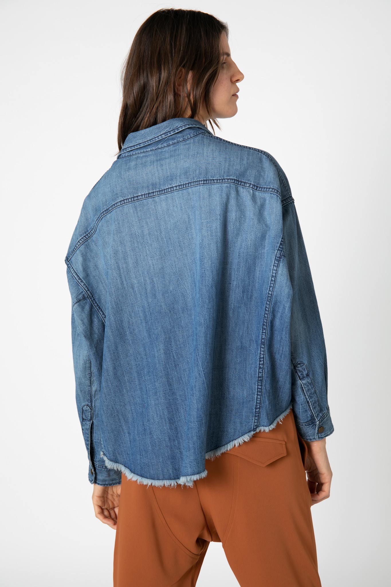 Not Too Cropped Light Denim Top