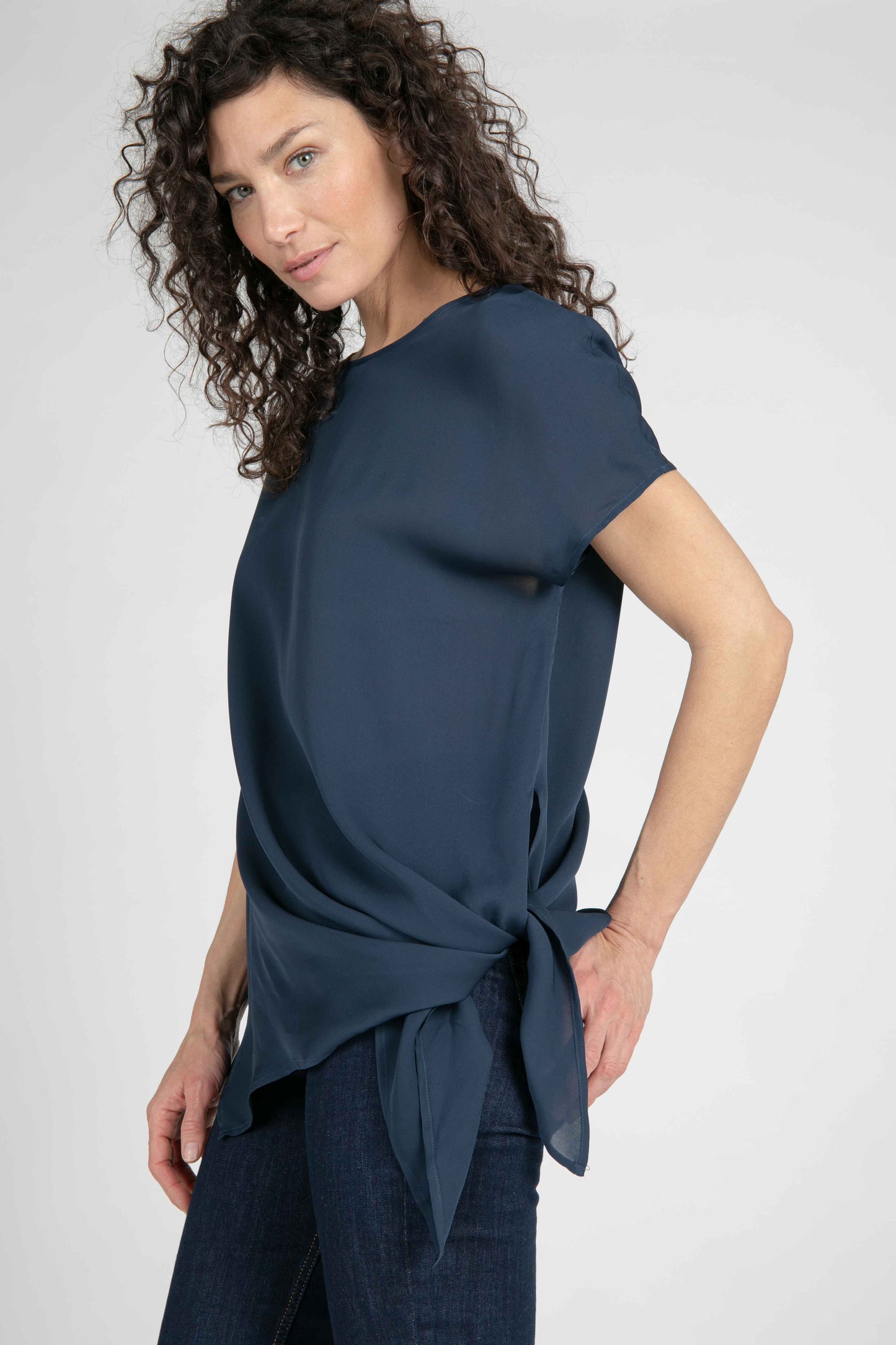 Voss Silk Tie Blouse
