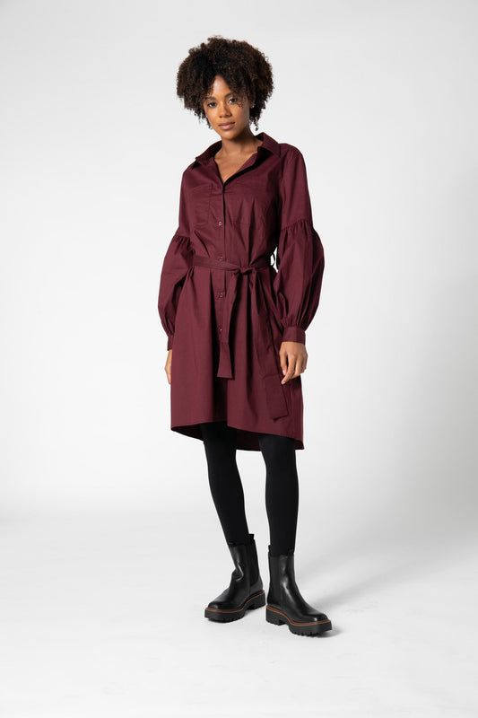 Puff Sleeve Shirt Dress