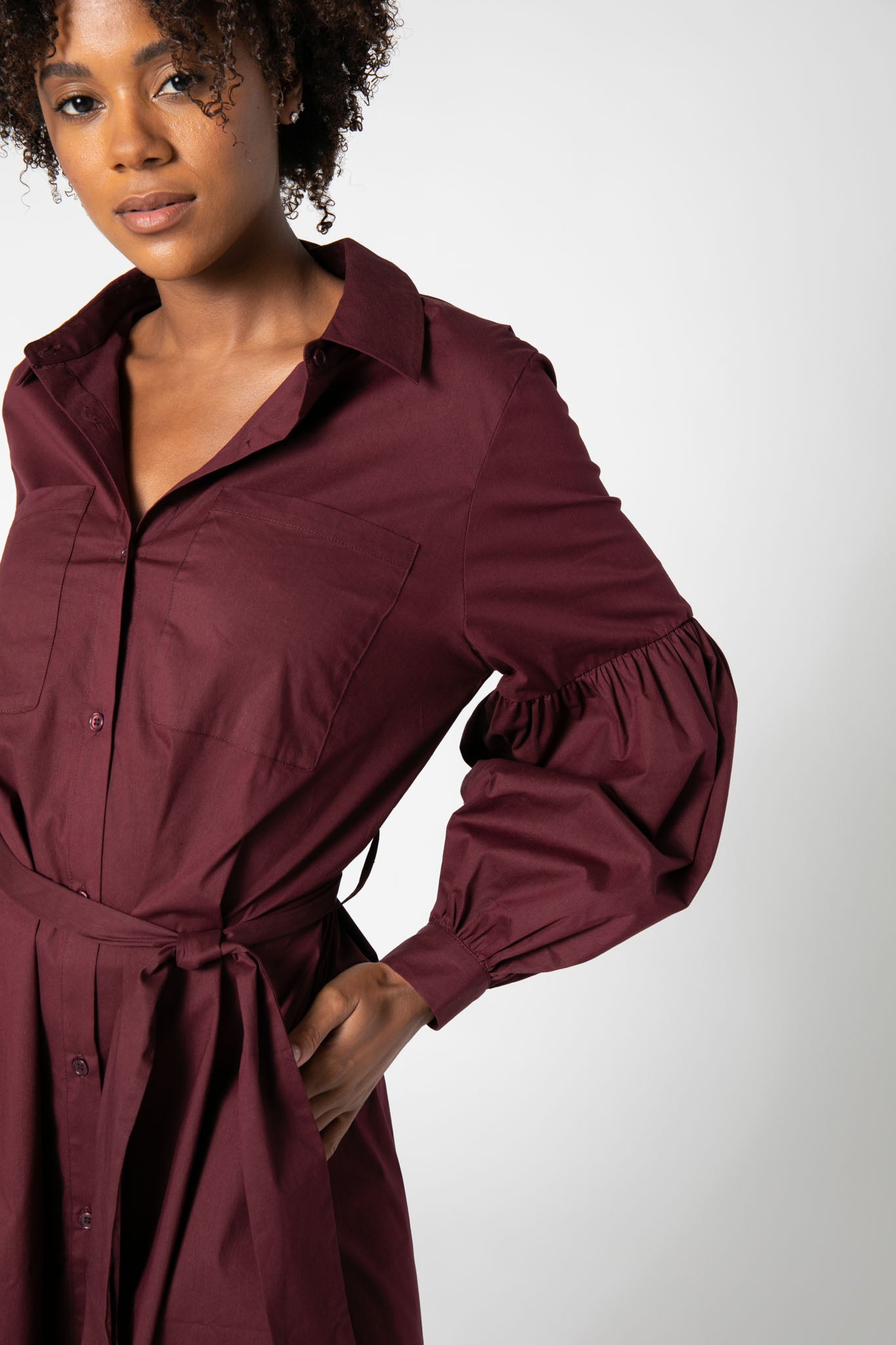 Puff Sleeve Shirt Dress