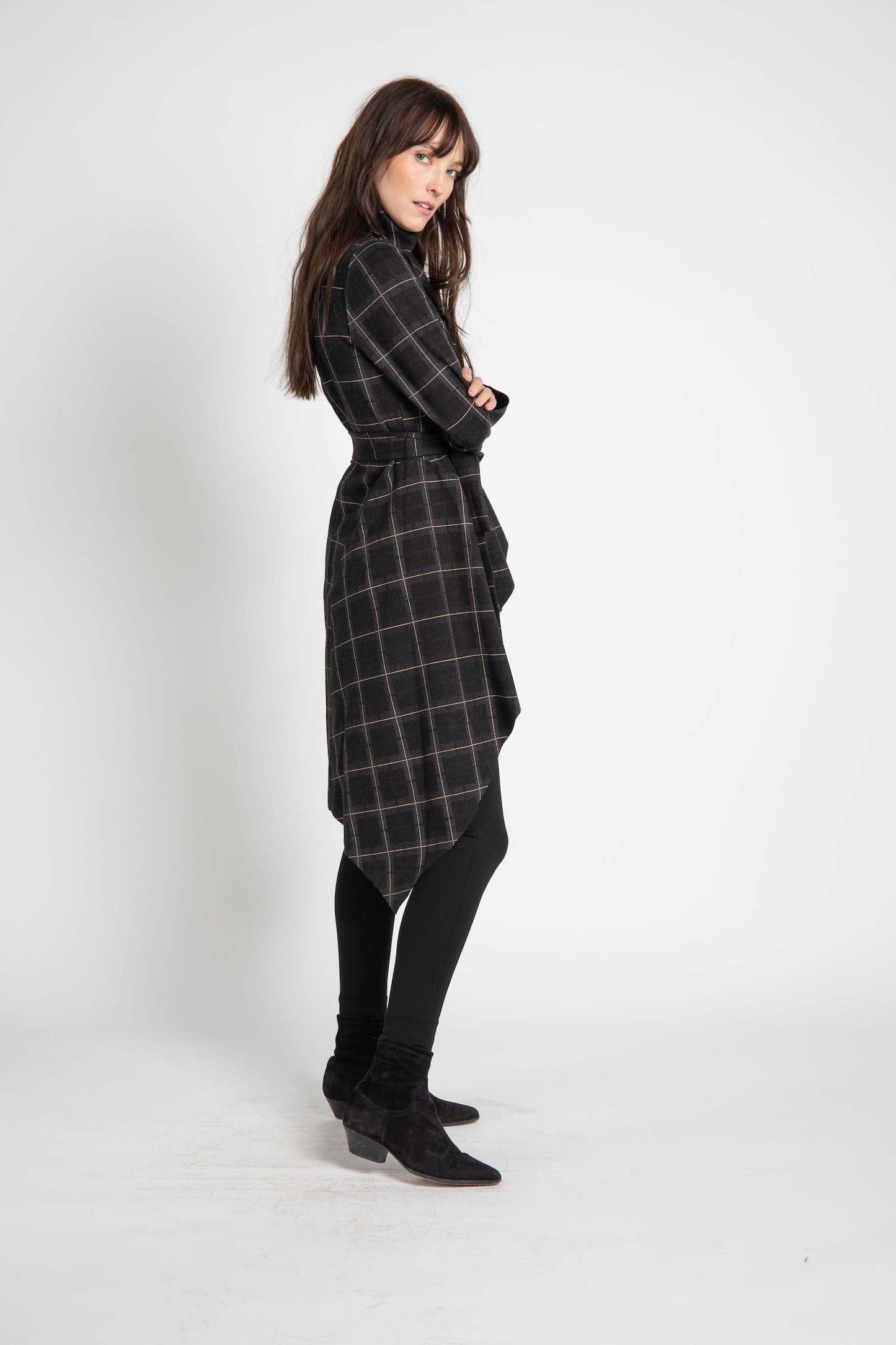 Plaid Walker Wrap Jacket