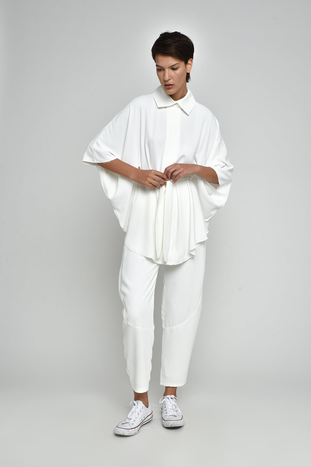 White Quartz Wide Leg Pants