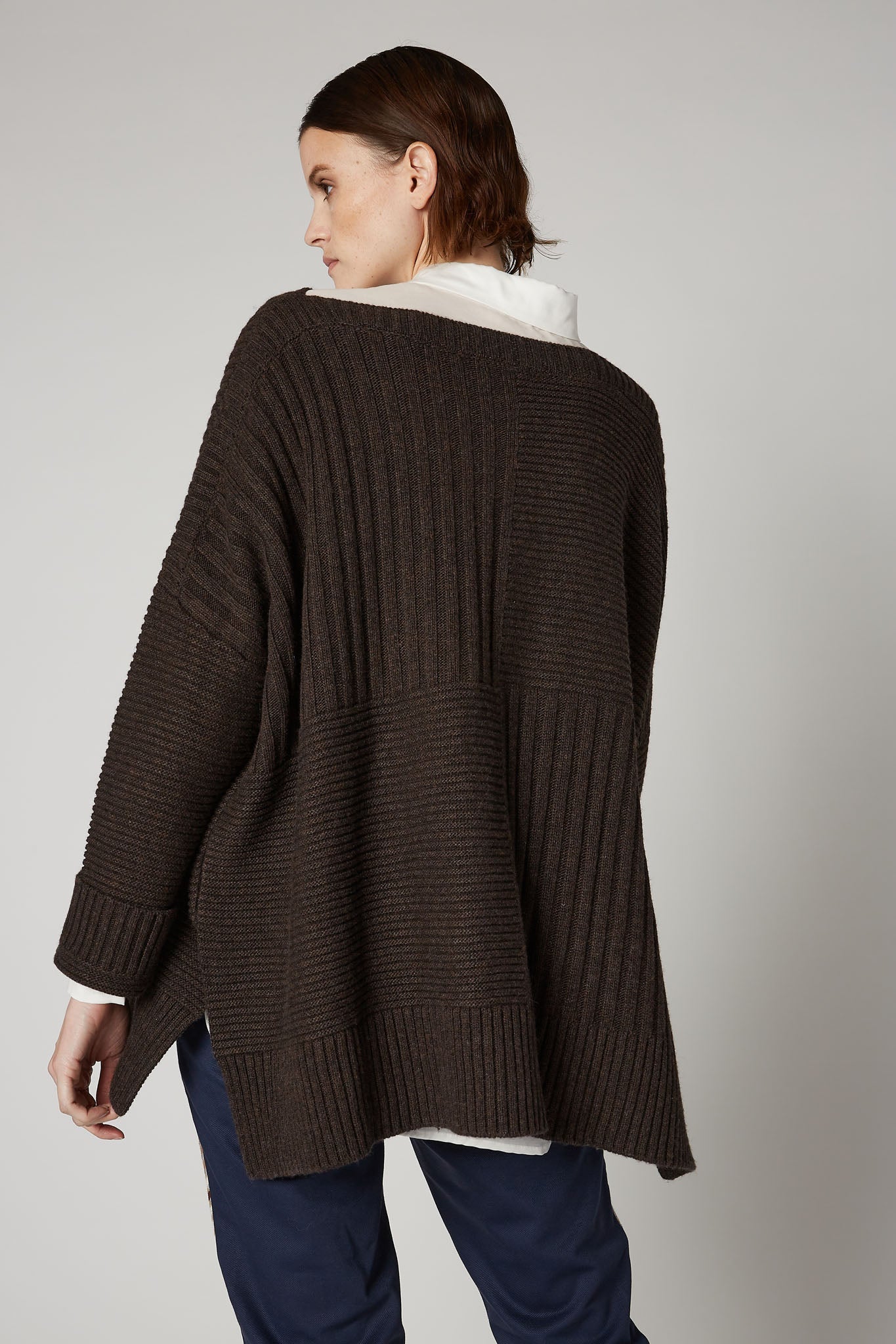 Oversized Mixed Knit Sweater