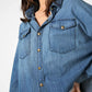 Not Too Cropped Light Denim Top