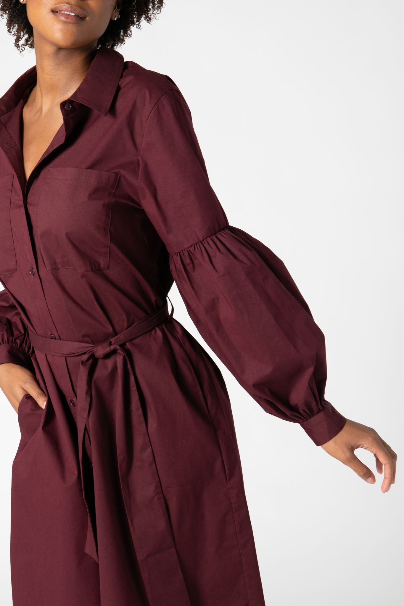 Puff Sleeve Shirt Dress