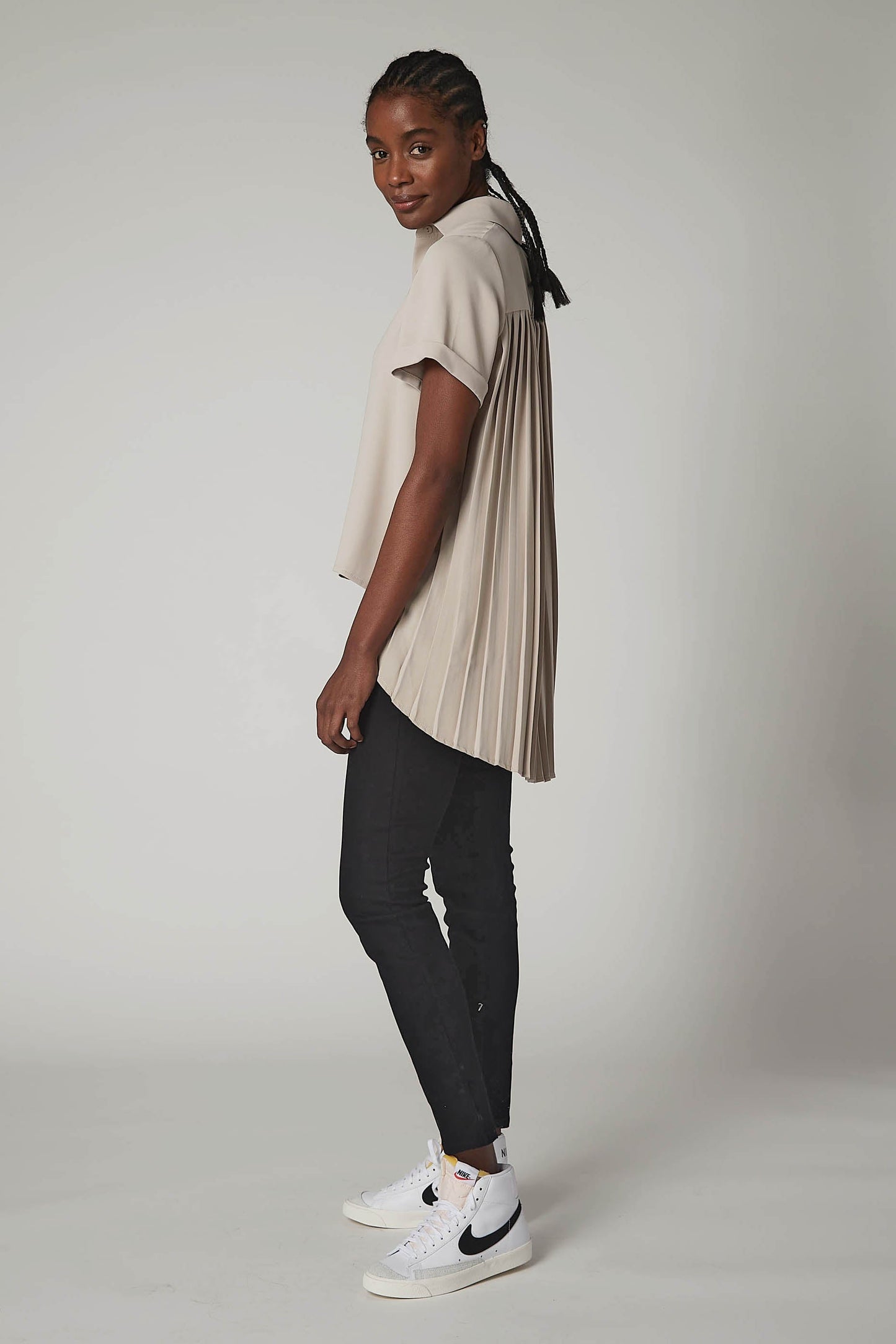 Look In The Back Pleated Blouse