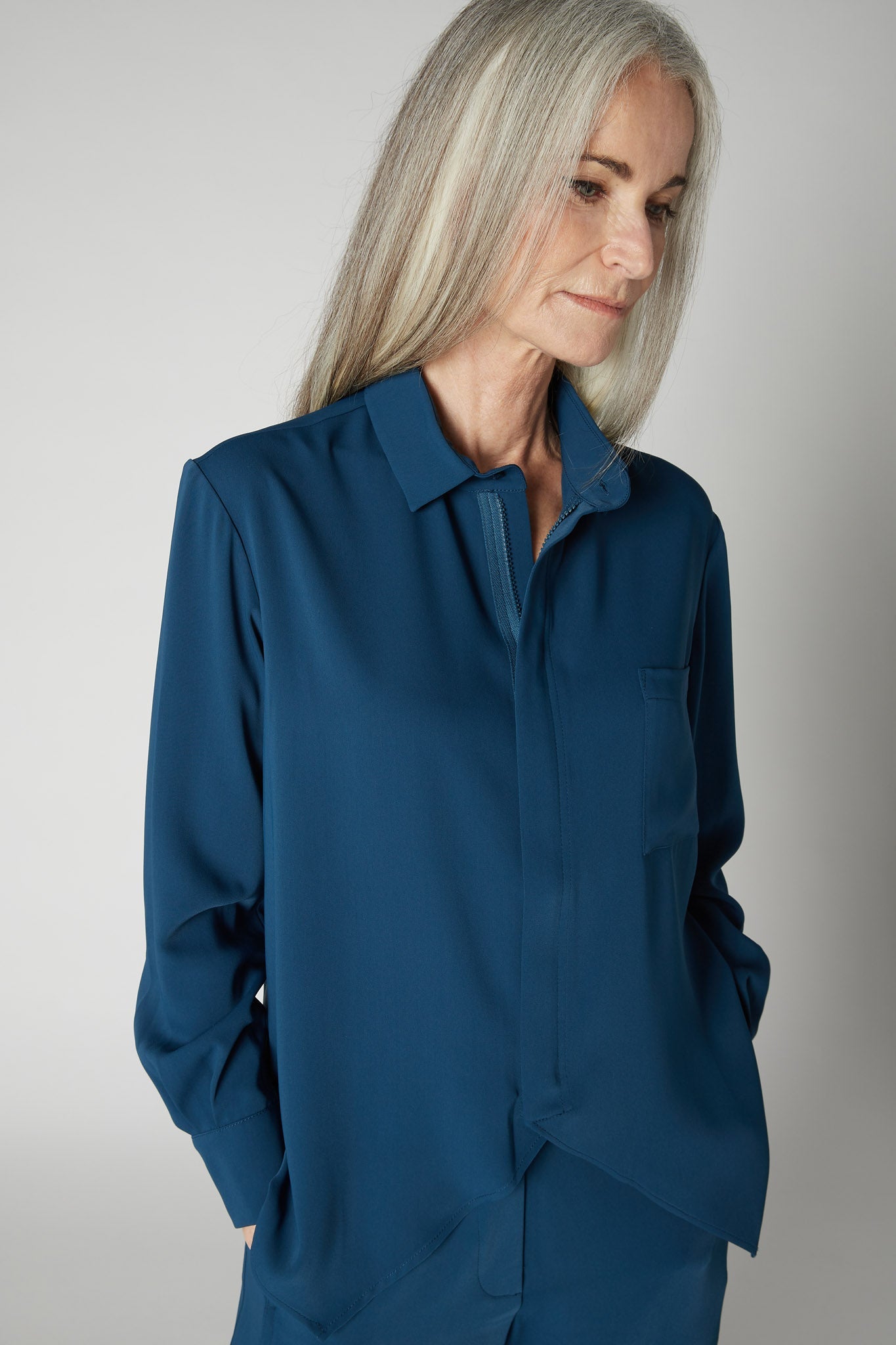 Handkerchief With a Zipper Blouse