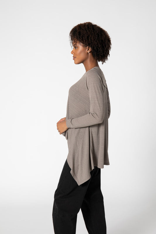Sheer Knit High Low Top