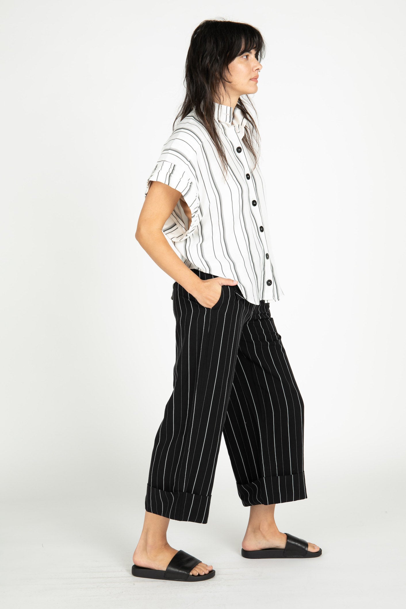 Monte Carlo Striped Wide Leg Pants