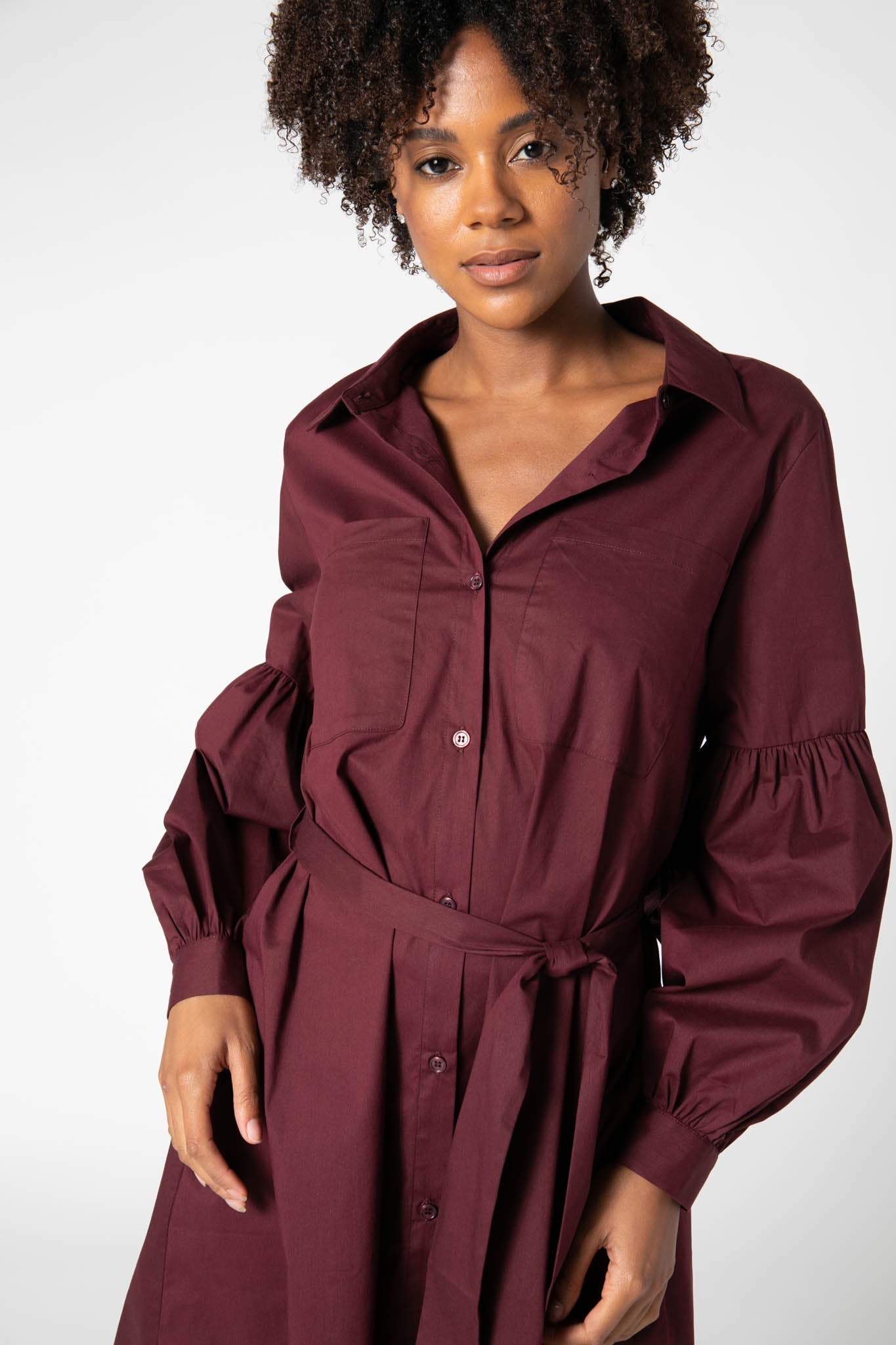 Puff Sleeve Shirt Dress