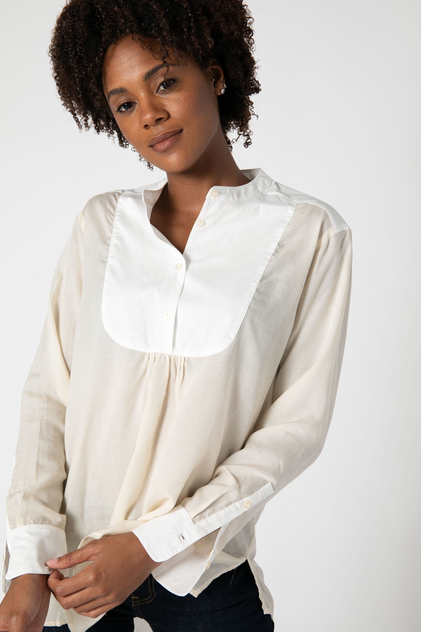 White Meets Ivory Poplin Tunic