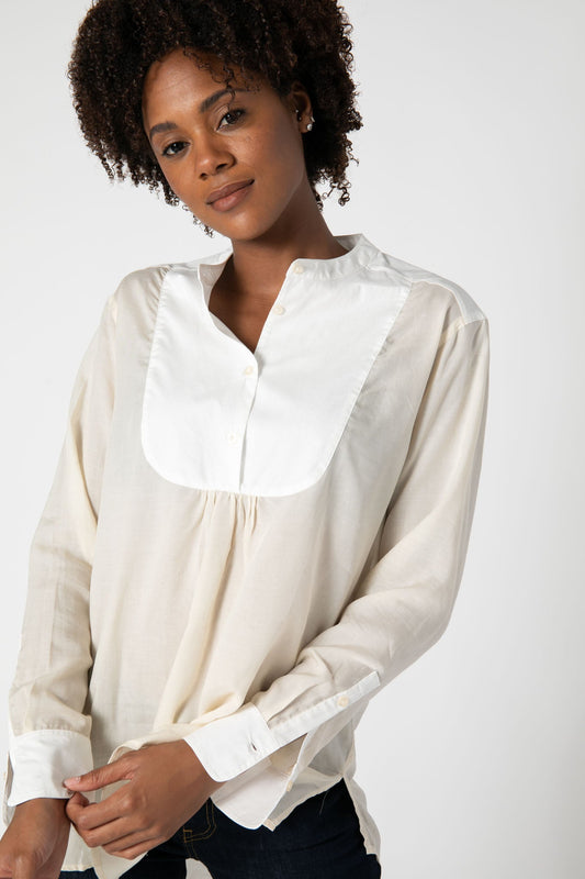 White Meets Ivory Poplin Tunic