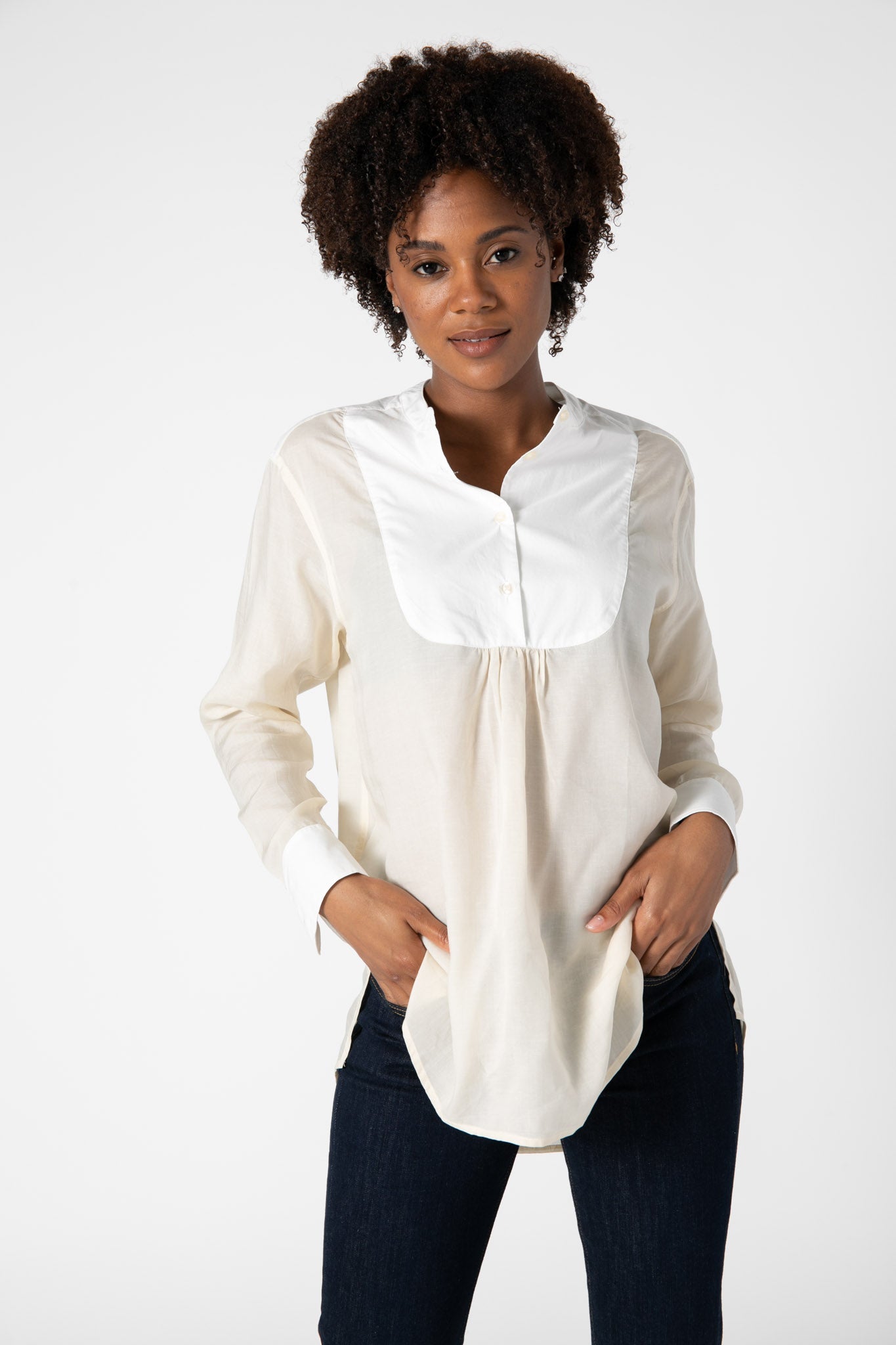 White Meets Ivory Poplin Tunic