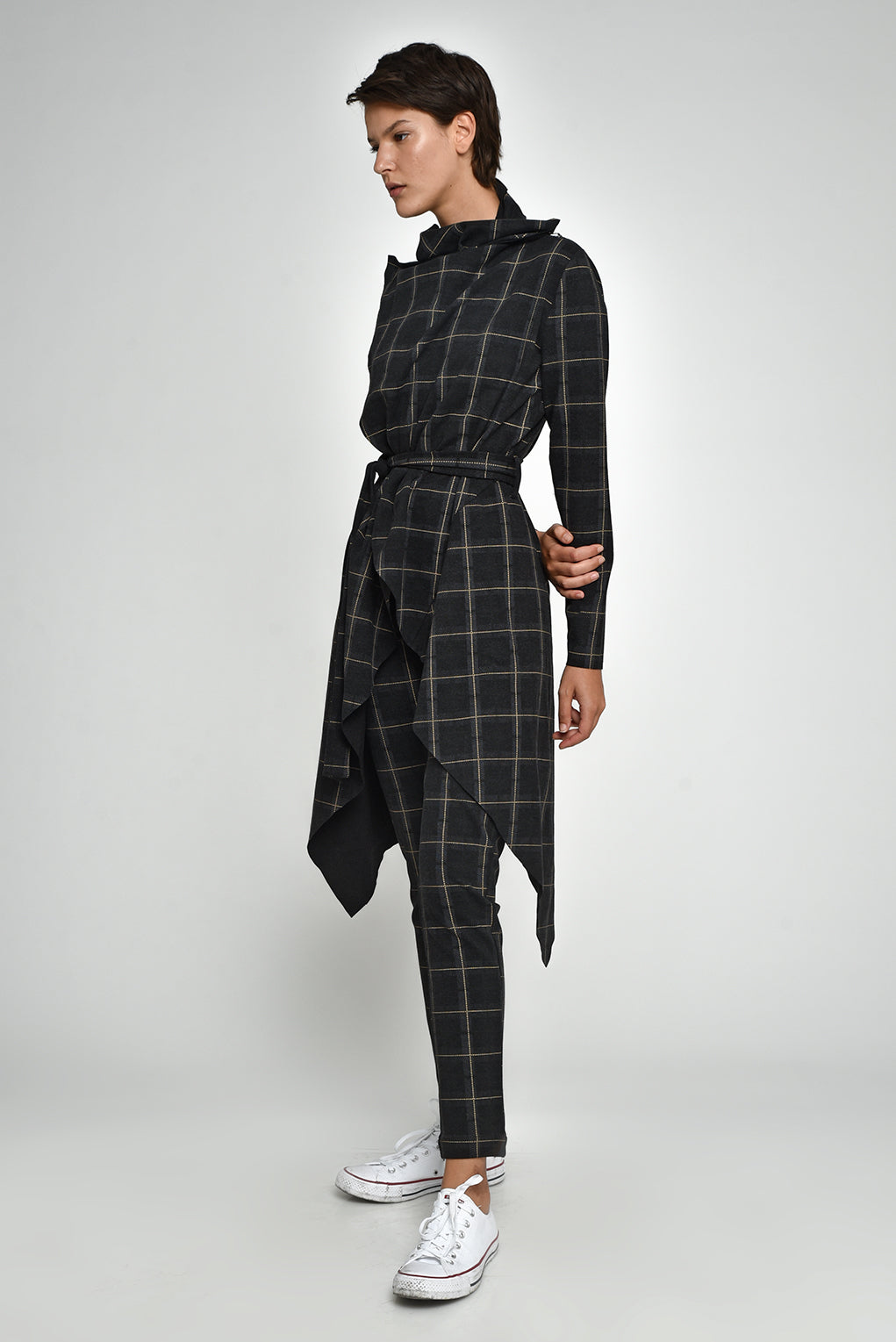 Plaid Walker Wrap Jacket