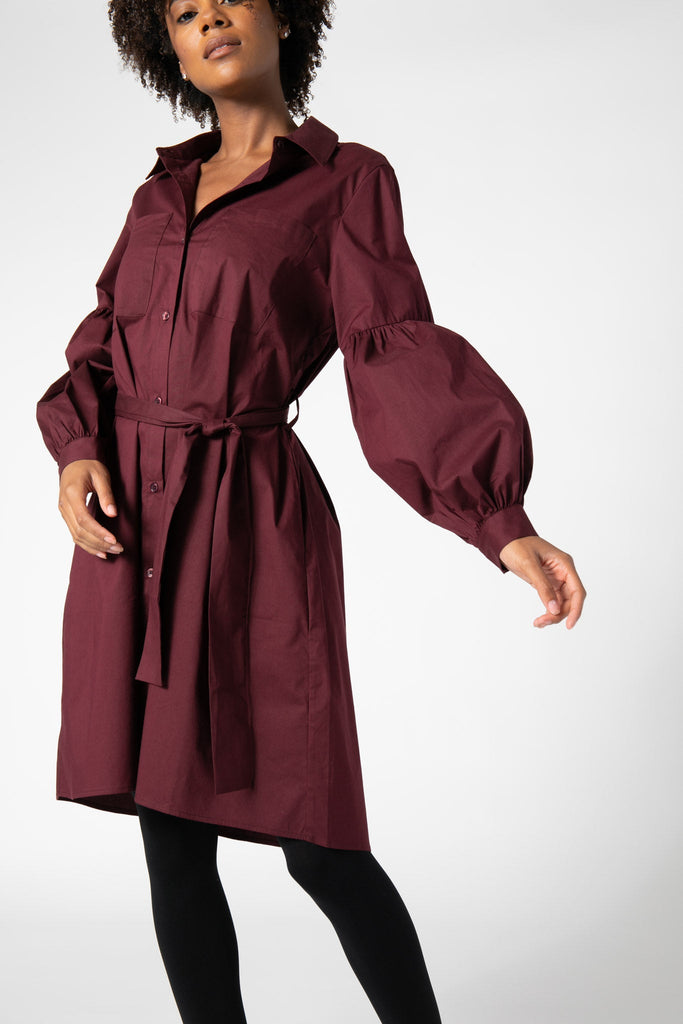 Puff Sleeve Shirt Dress