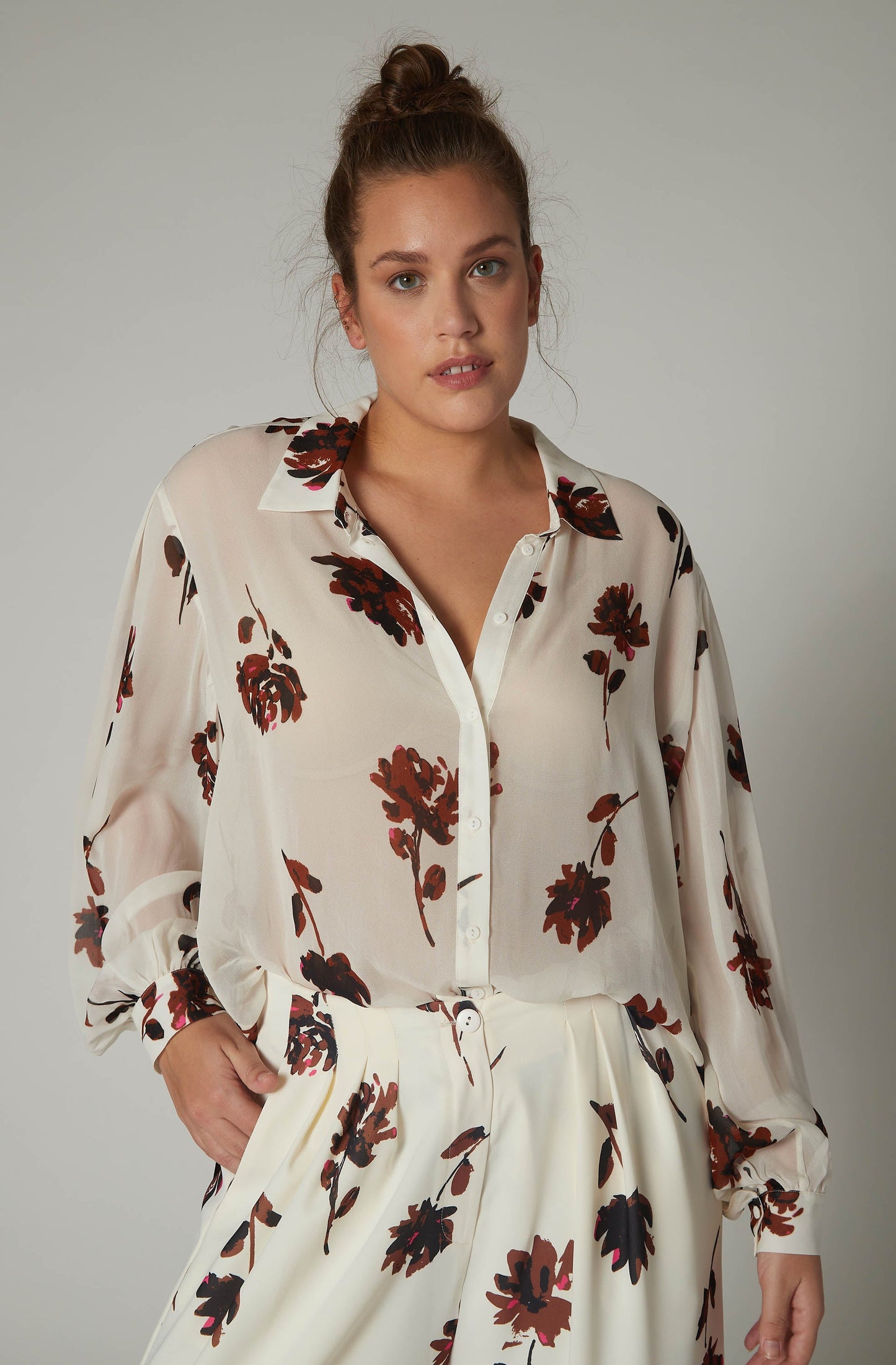 The Classic Chiffon Wide Sleeve Blouse