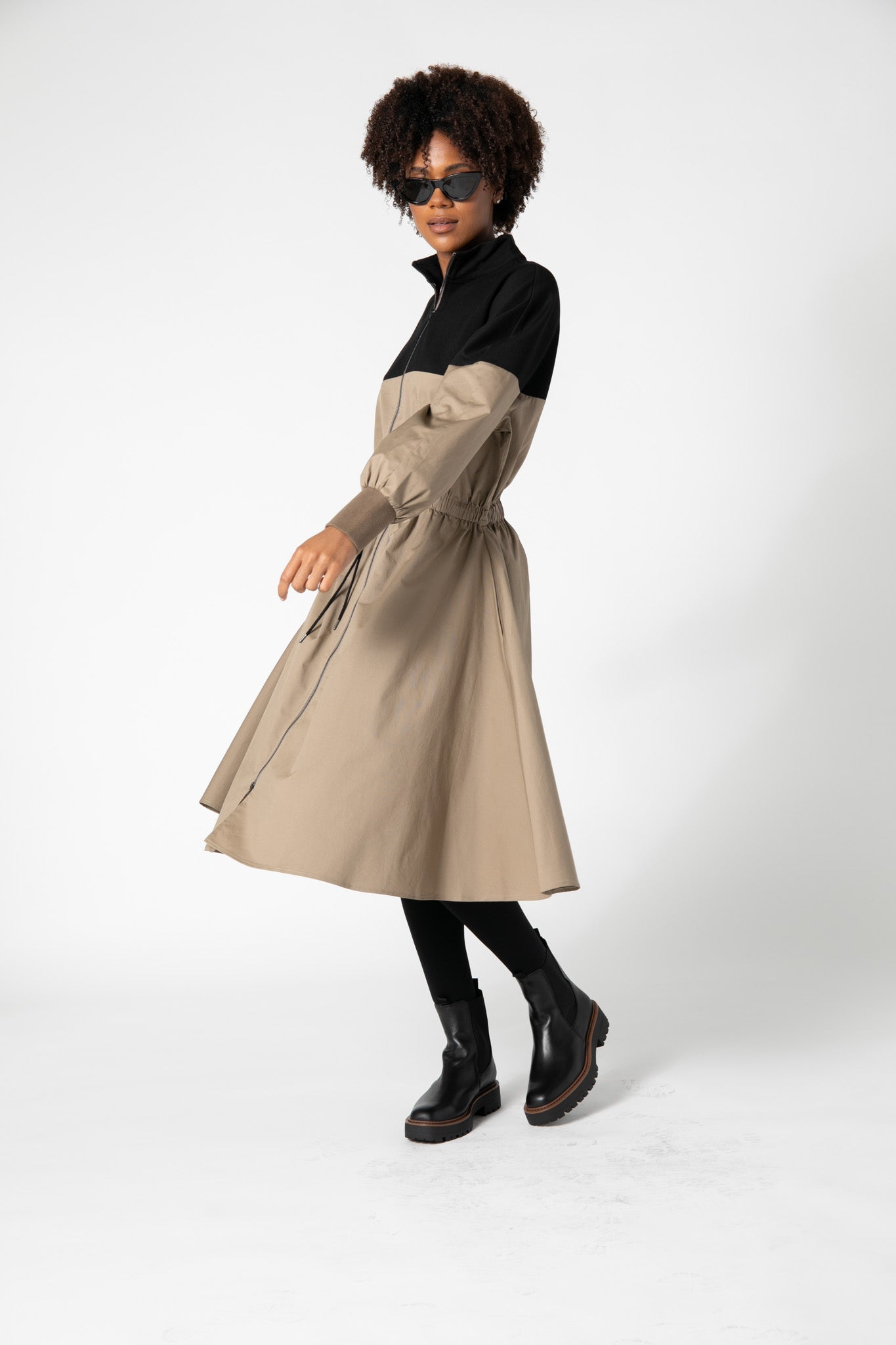 More Than a Zip Twill Dress