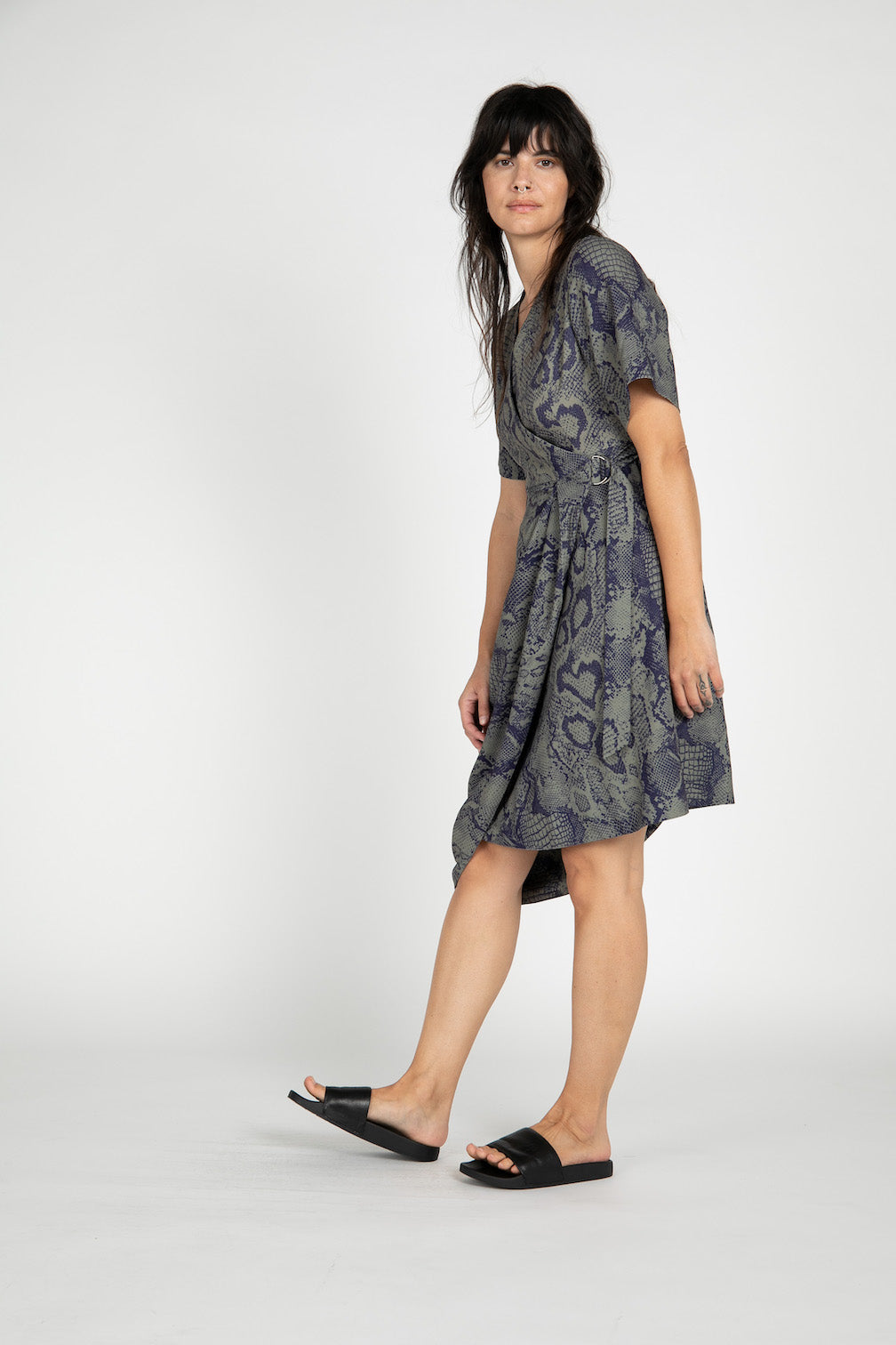 Snake Brett Wrap Dress