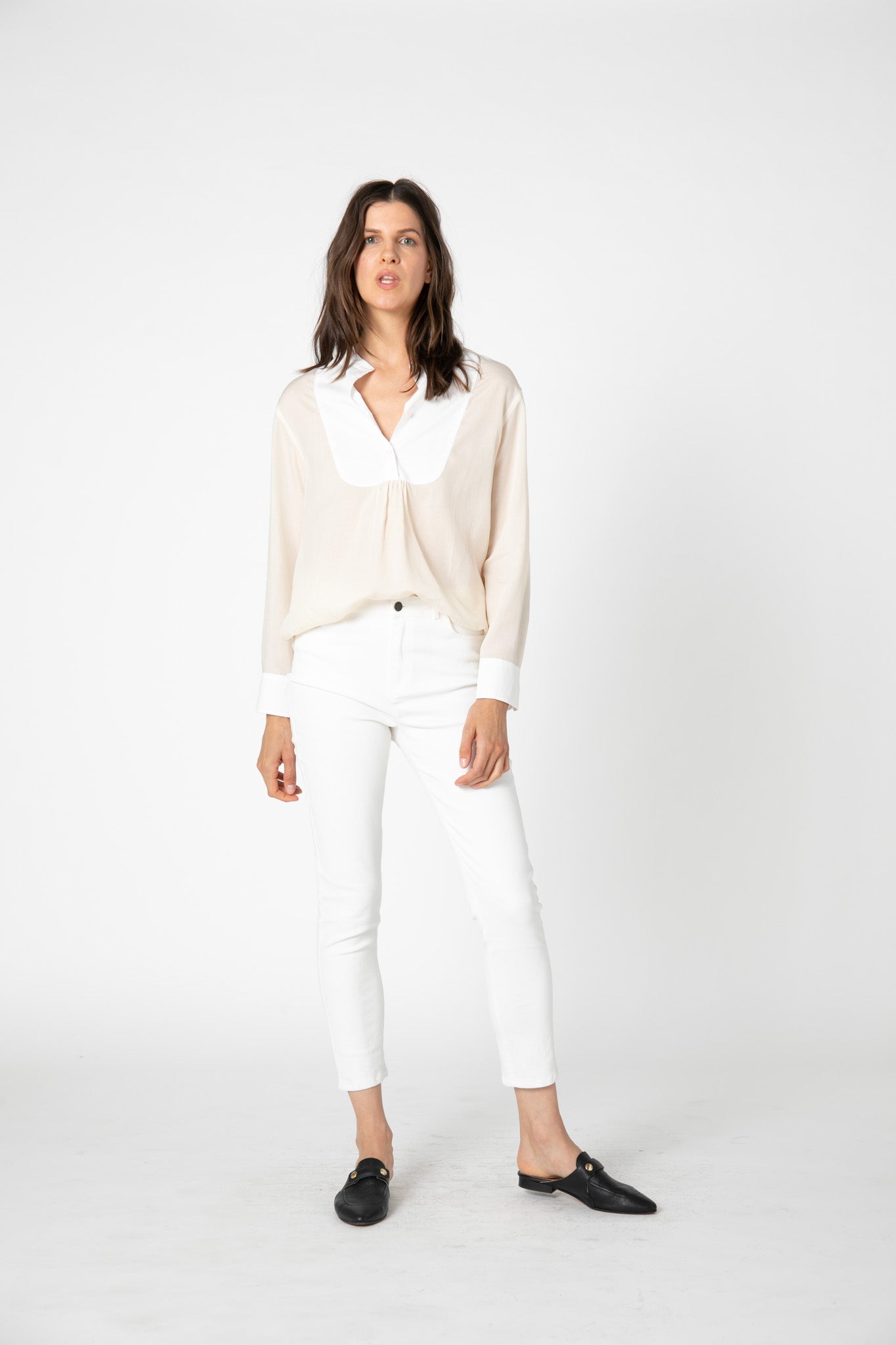 White Meets Ivory Poplin Tunic