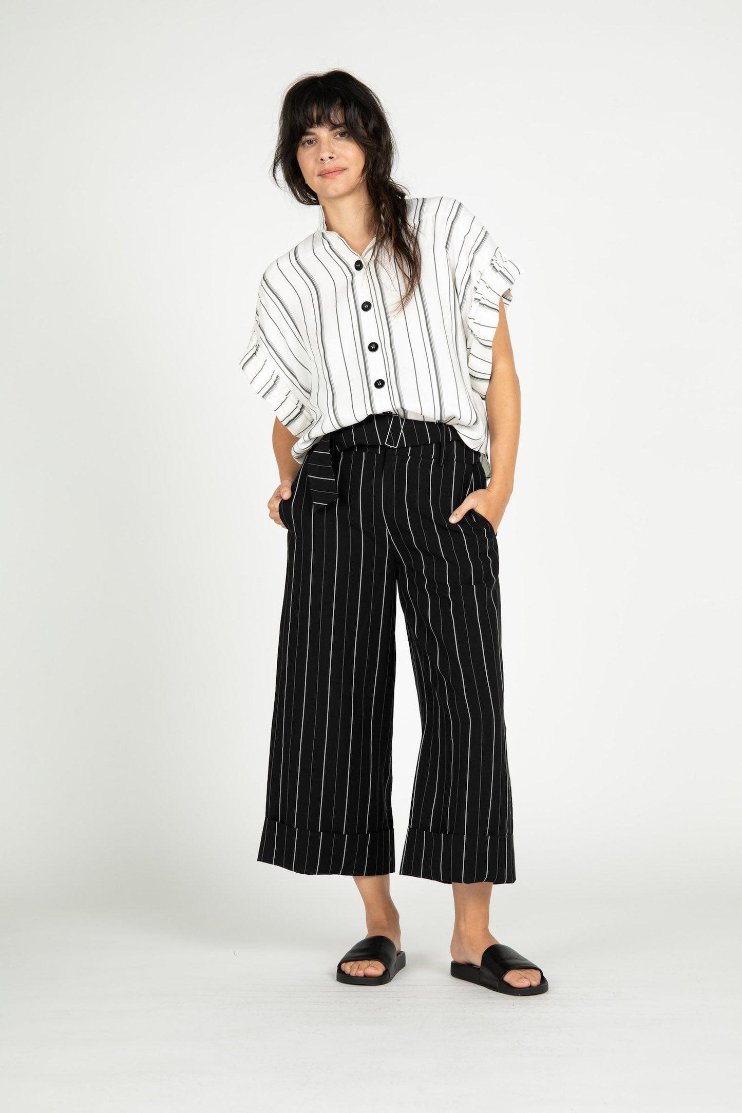 Monte Carlo Striped Wide Leg Pants