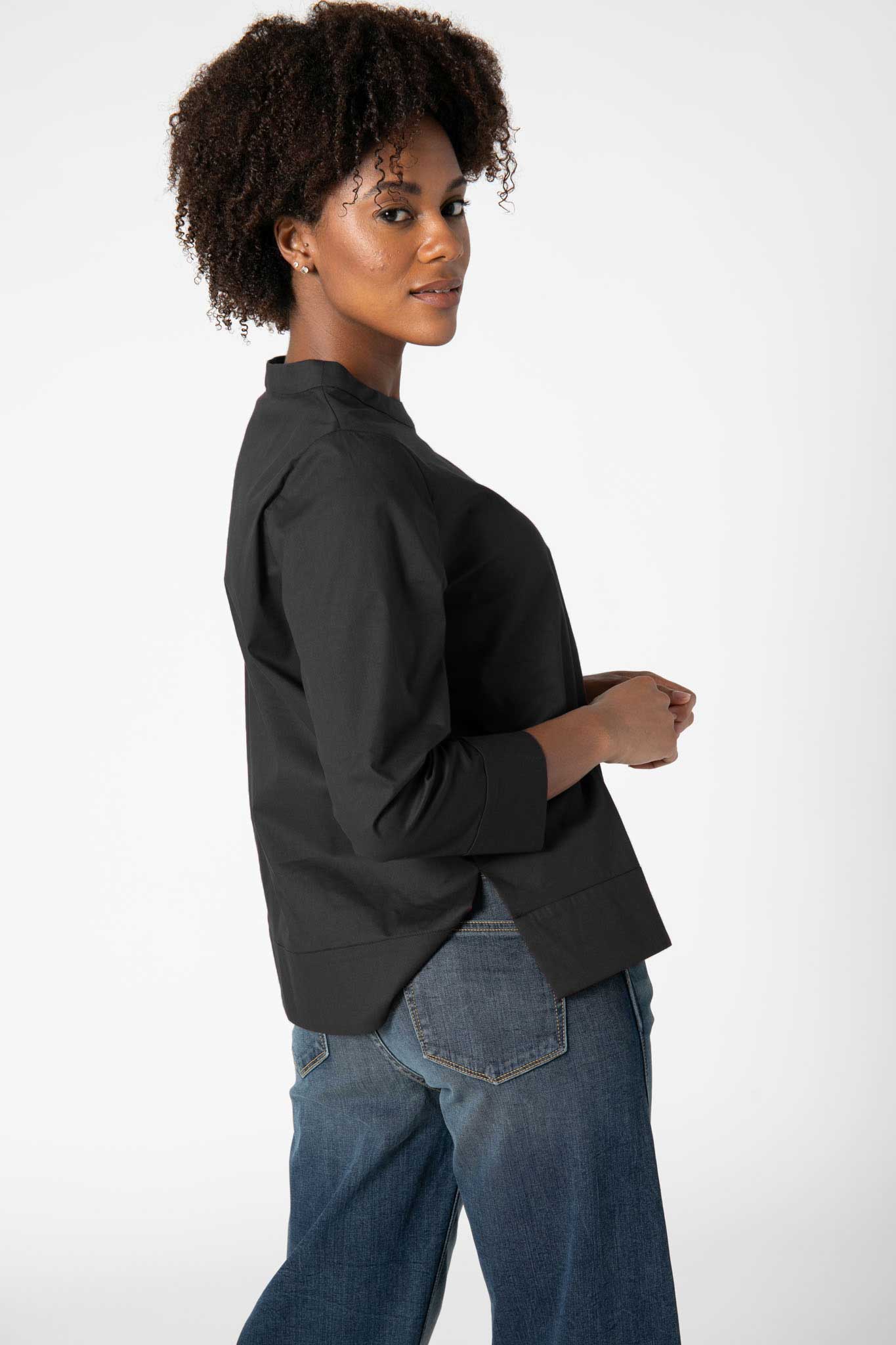 Easy Boatneck Poplin Blouse