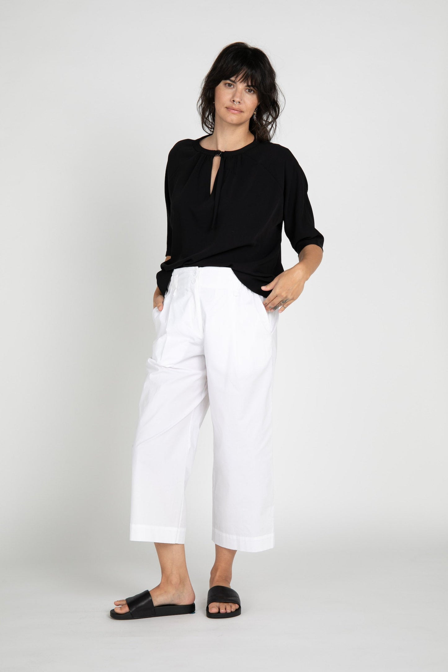 Tony Poplin Wide Leg Pants