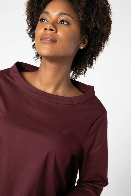 Easy Boatneck Poplin Blouse