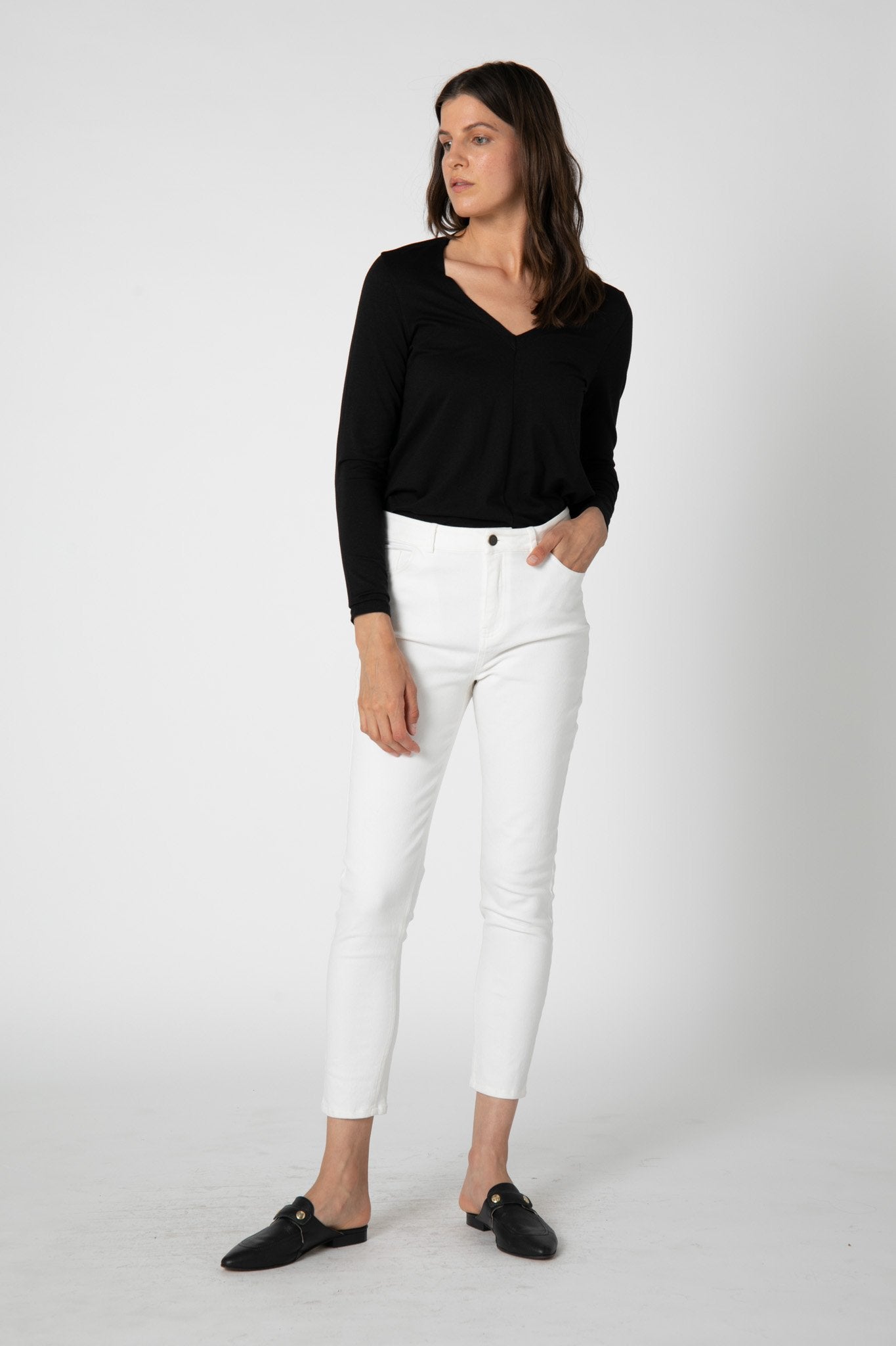 Vintage White Fitted Lilly Jeans