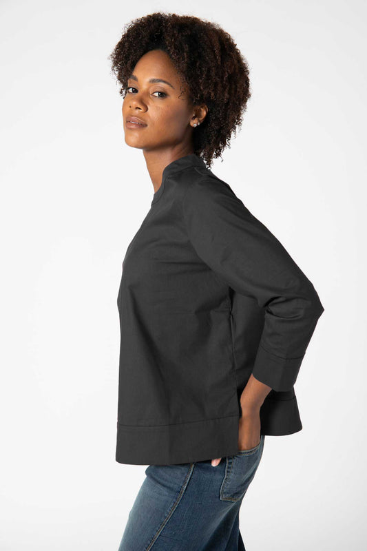 Easy Boatneck Poplin Blouse
