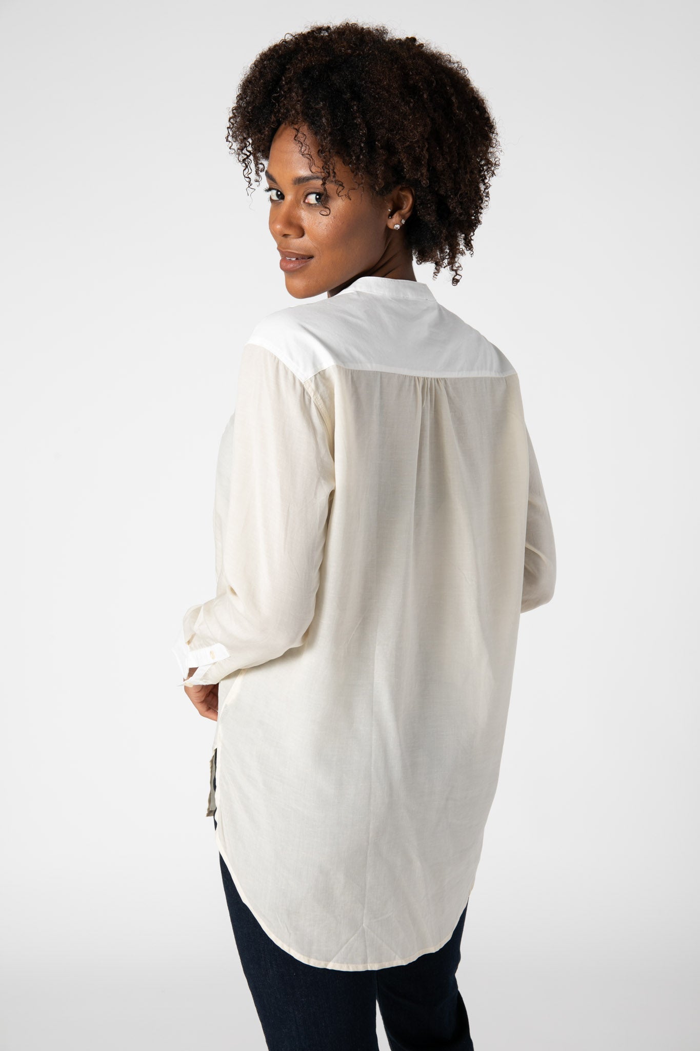 White Meets Ivory Poplin Tunic