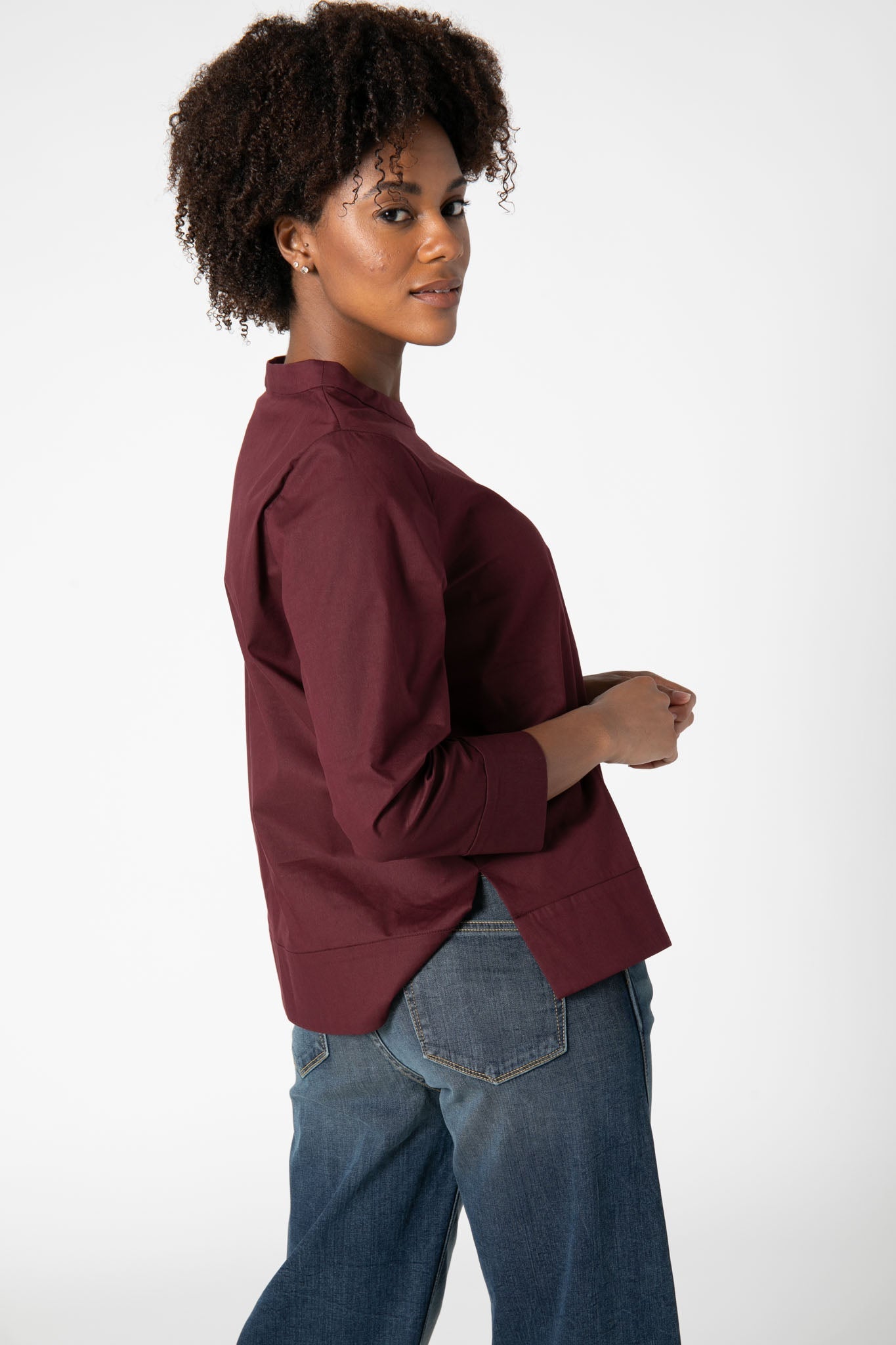 Easy Boatneck Poplin Blouse