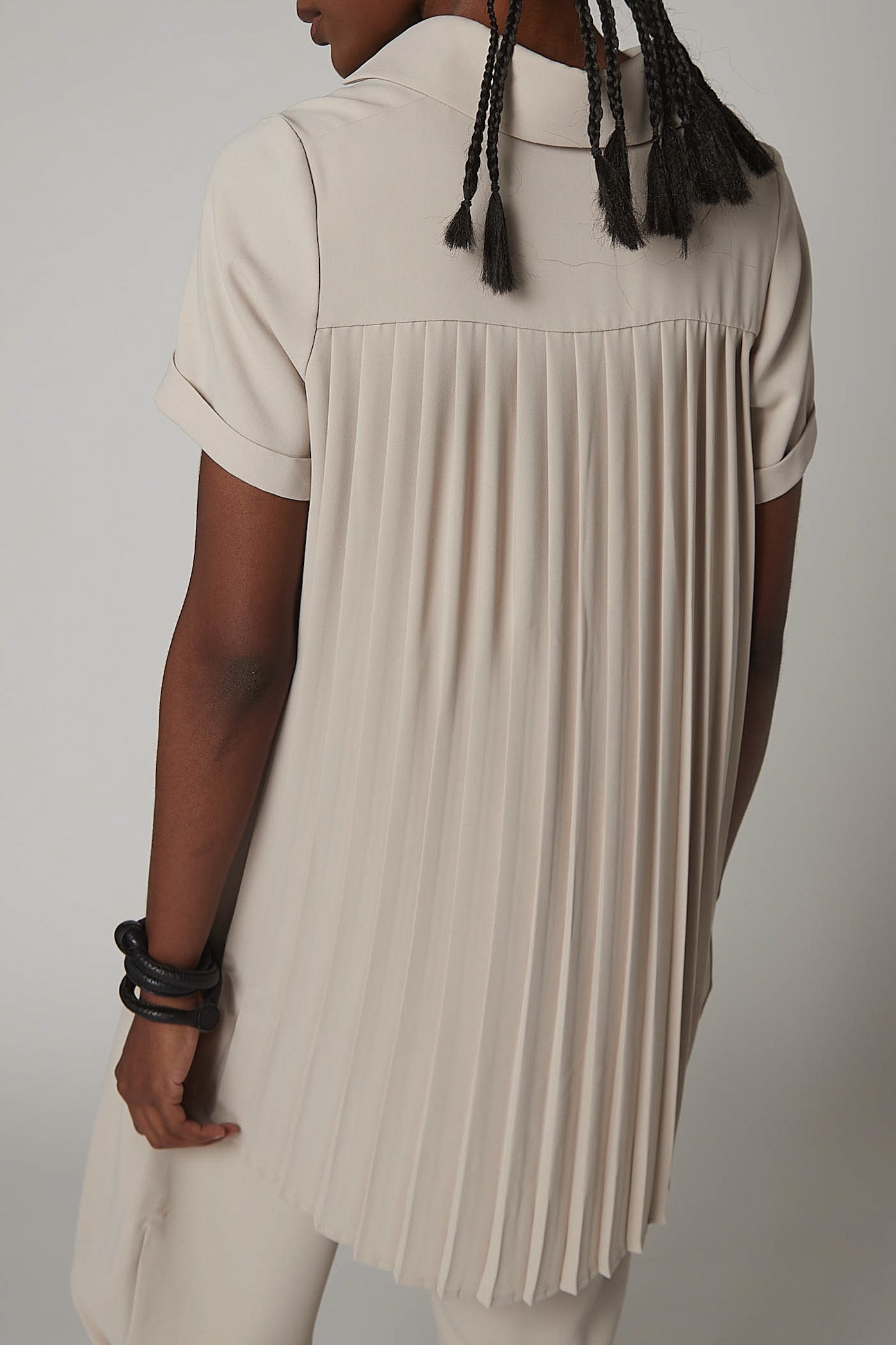 Look In The Back Pleated Blouse