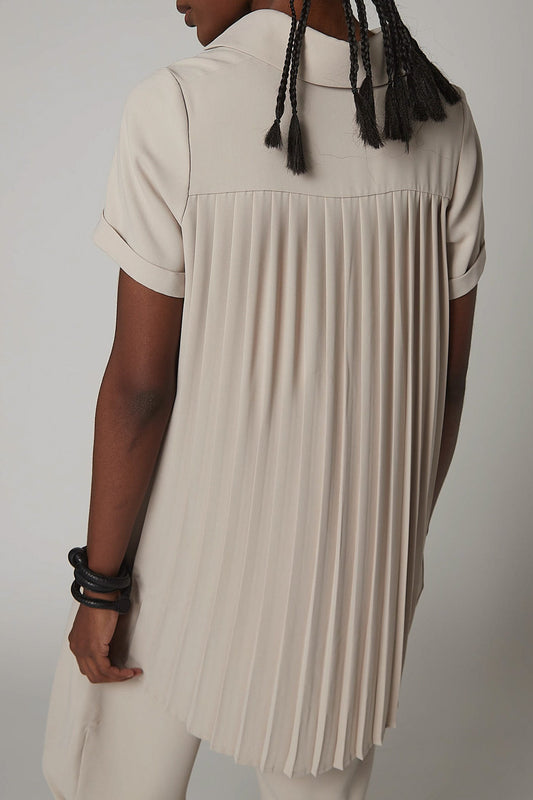 Look In The Back Pleated Blouse