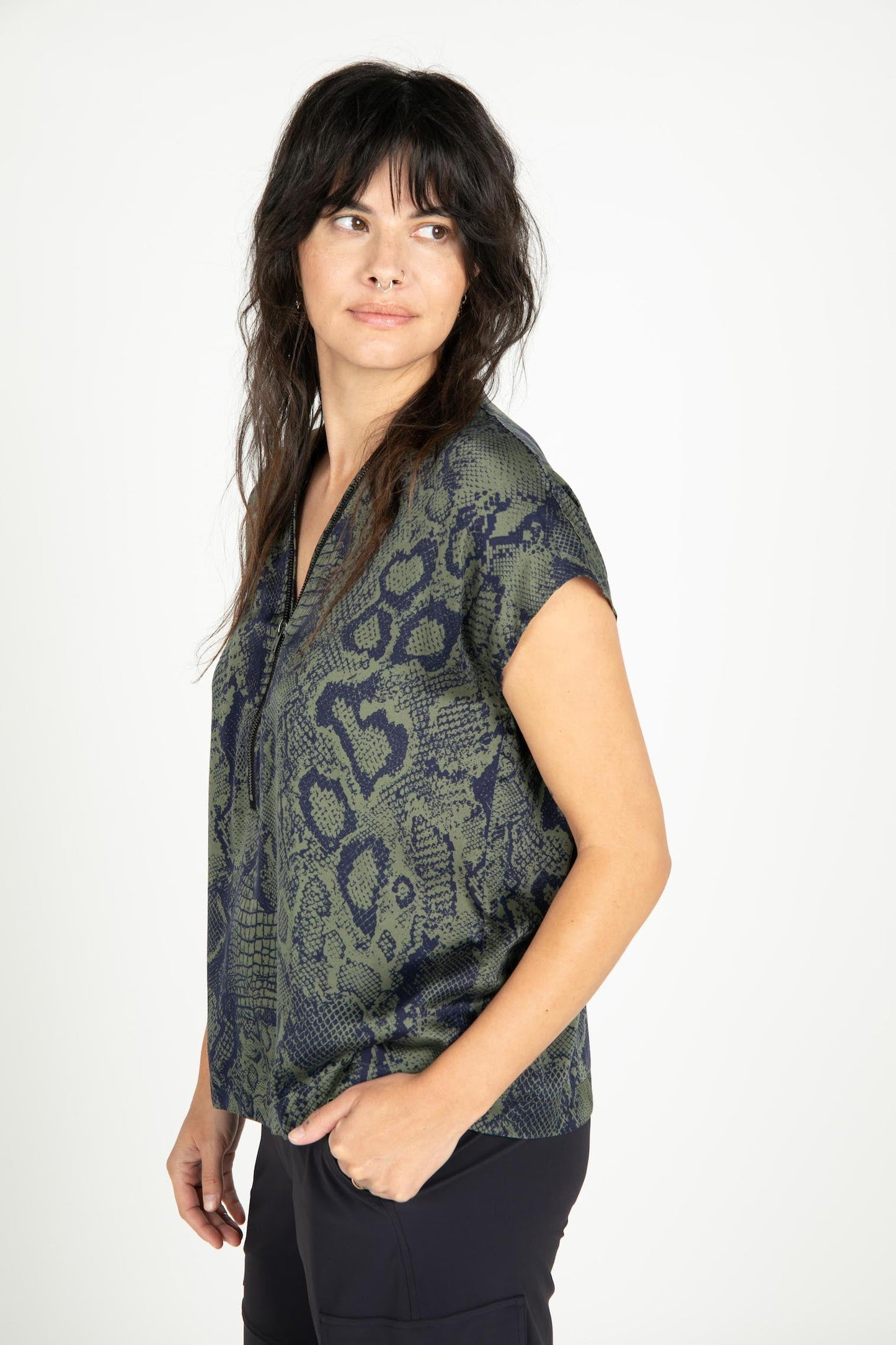 Snake Bowie Silk Top