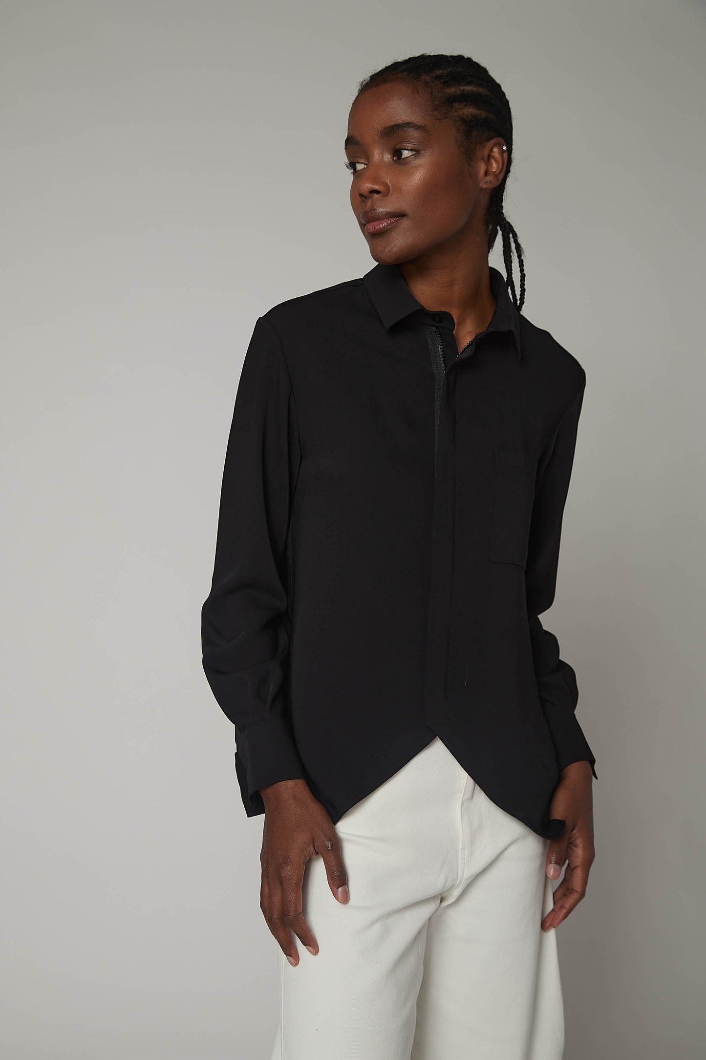 Handkerchief With a Zipper Blouse