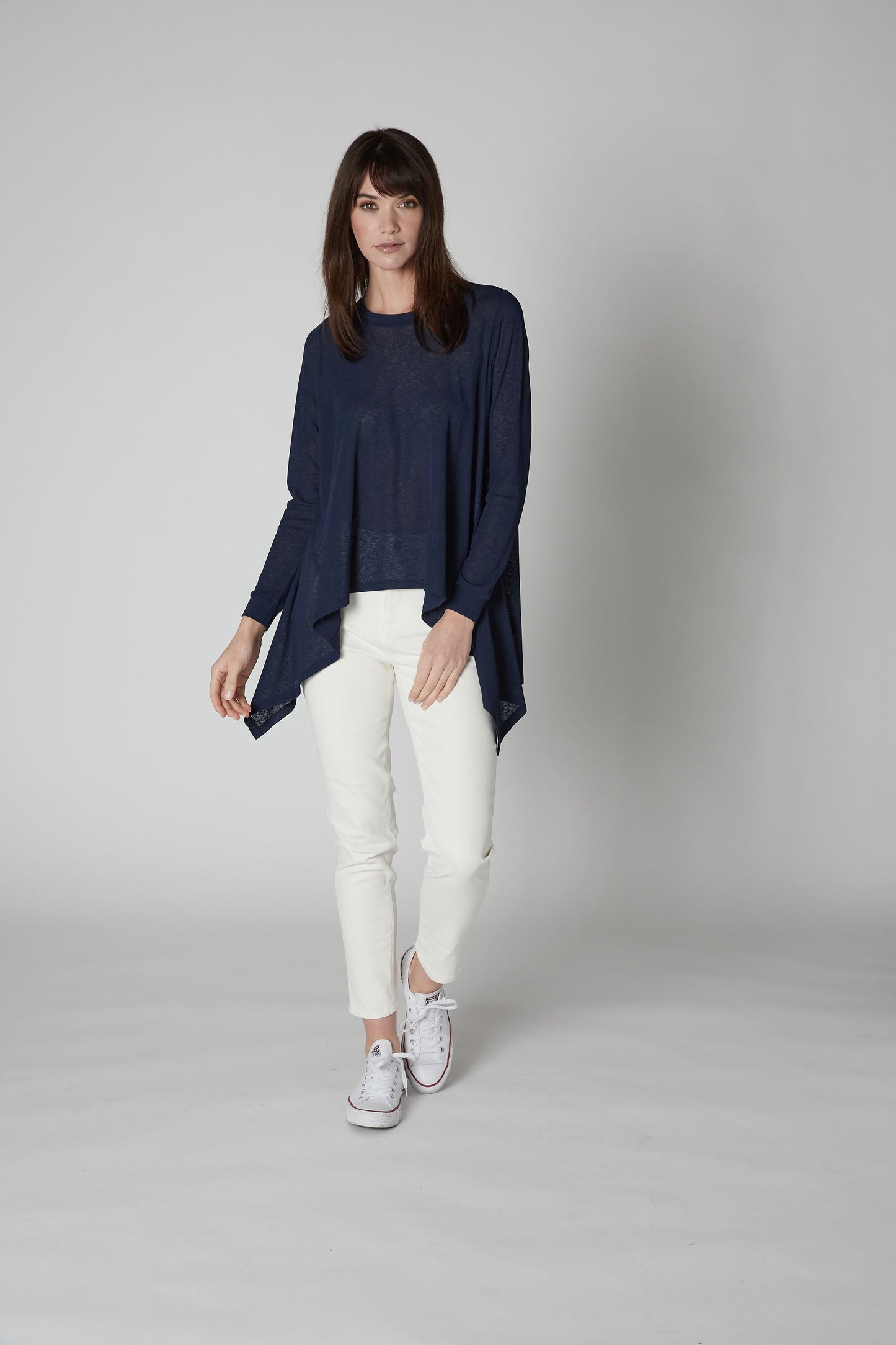 Sheer Knit High Low Top