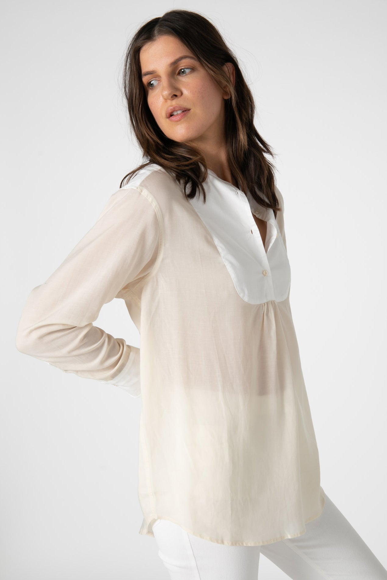 White Meets Ivory Poplin Tunic