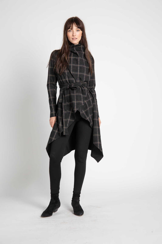 Plaid Walker Wrap Jacket