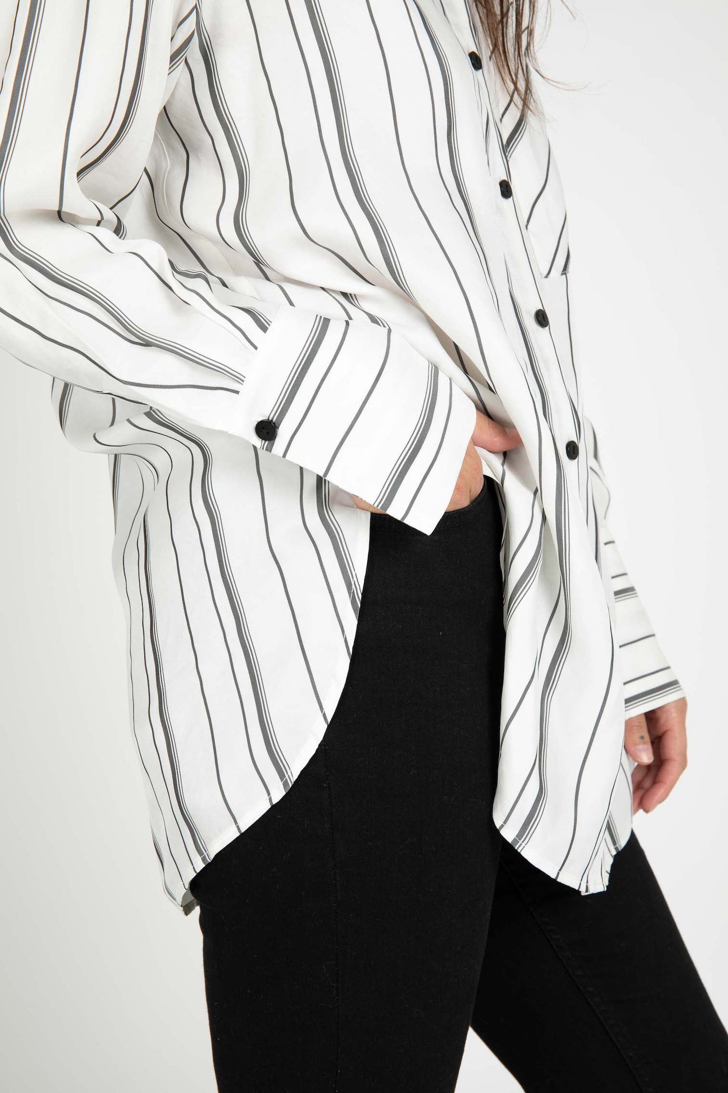 Marseille Striped Button Down tunic