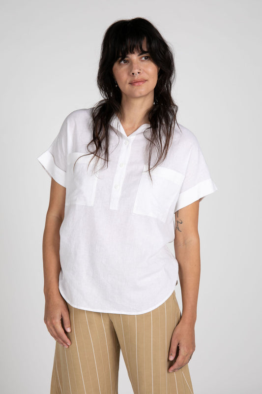 Everett Linen Short Sleeve Top